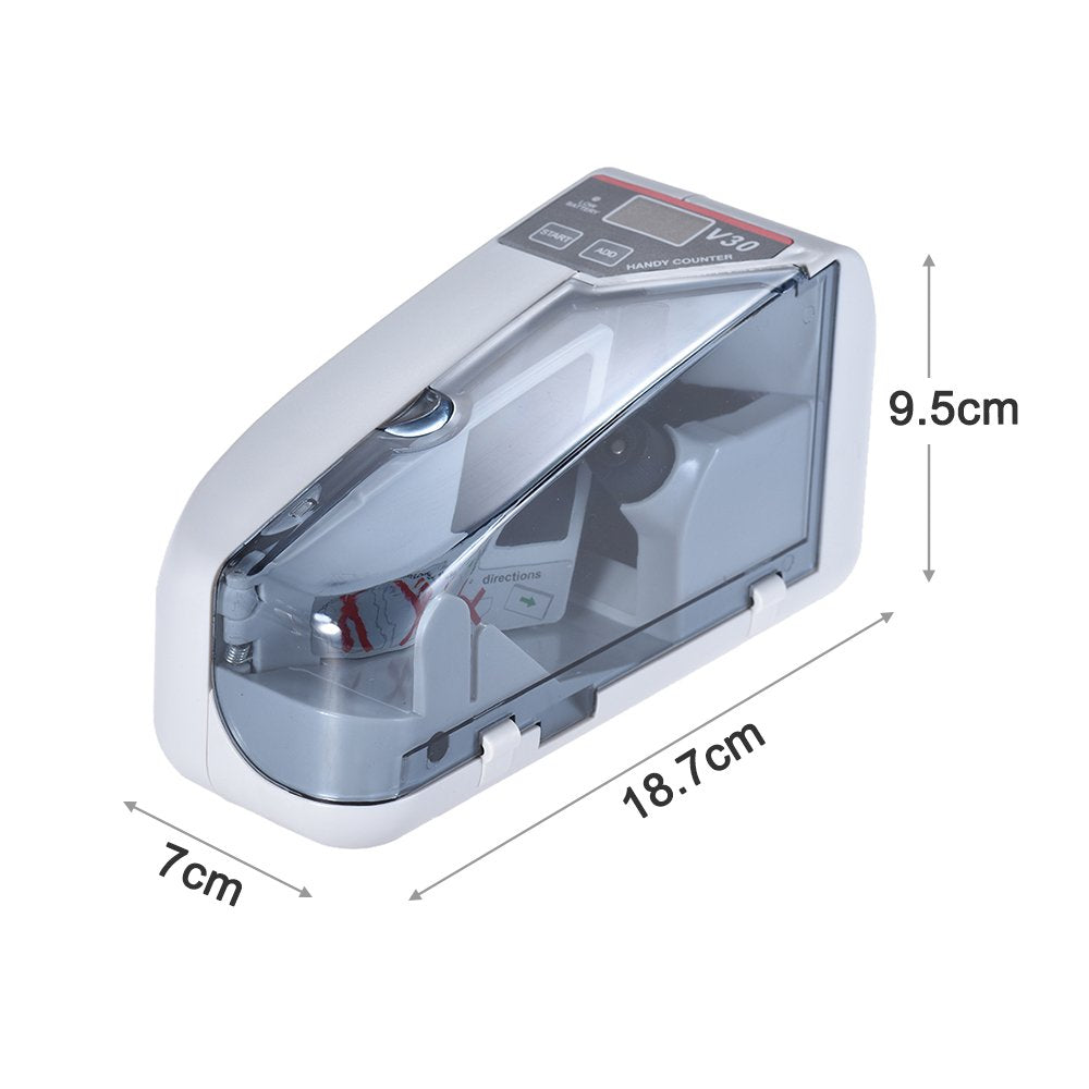 Domary Mini Handy Bill Cash Banknote Counter Money Currency Counting Machine AC or Battery Powered