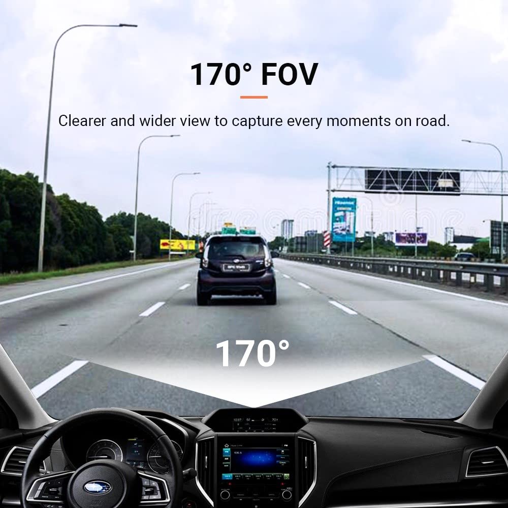 70mai M500 DashCam, 1944P Resolution, GPS, Extended ADAS, Voice Control, 170° Wide Angle, eMMC Storage, Driving Data Overlay, Wi-Fi, App Control, Optional Parking Monitoring & TPMS (32GB)