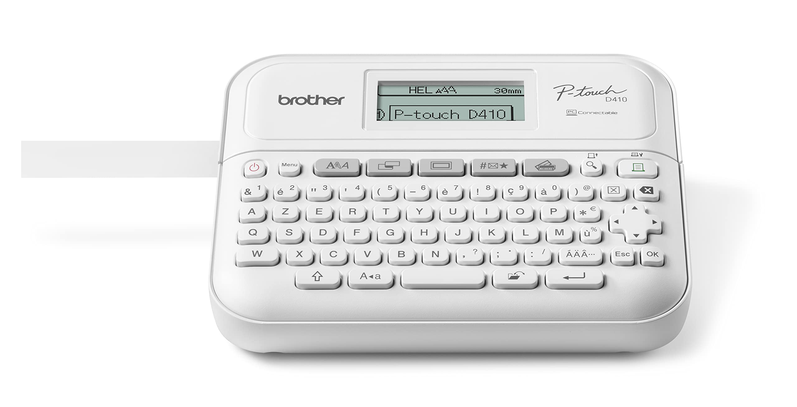 بروذر بي تاتش PT-D410VP | صانع ملصقات للمكتب والمنزل | مع حقيبة حمل متضمنة | لاشرطة تي زد اي بعرض 3.5 الى 18 ملم | حتى 20 ملم/ثانية