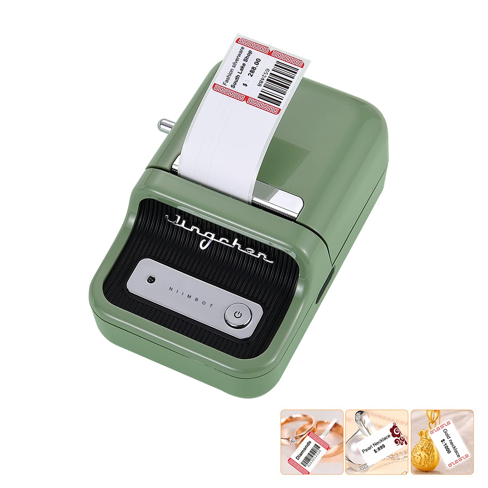 Inself Portable Wireless Bluetooth Thermal Label Printer with RFID - Perfect for Supermarket, Clothing, Jewelry, Retail Store, Home, Barcode and Price Name Printing