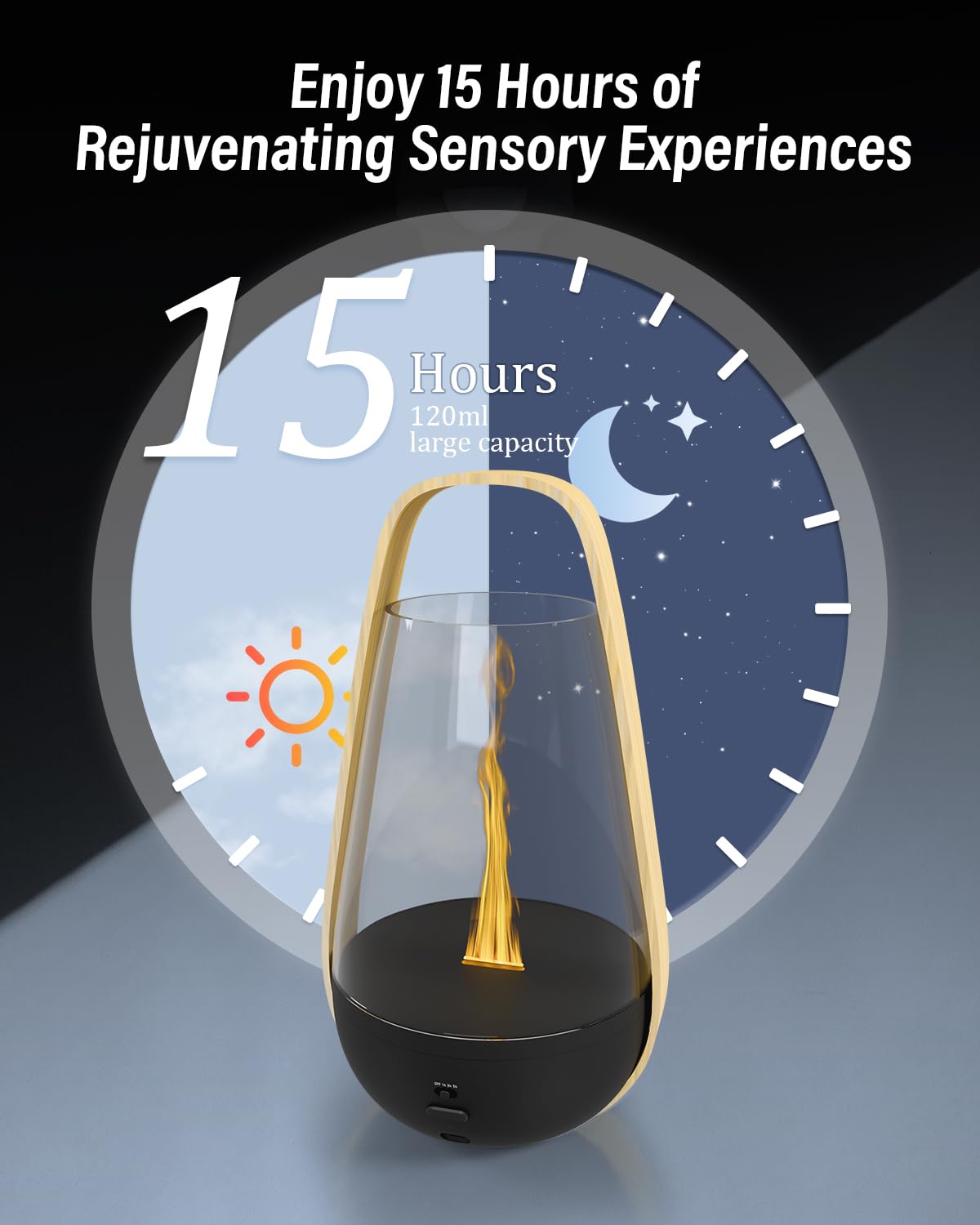Essential Oil Diffuser, Birthday Gifts for Women, Men, Dad, and Teachers, Oil Diffuser with 3 Levels, Cool Mist Diffuser for Home, Safe Flame Aromatherapy Diffuser with Auto Shut-Off Function