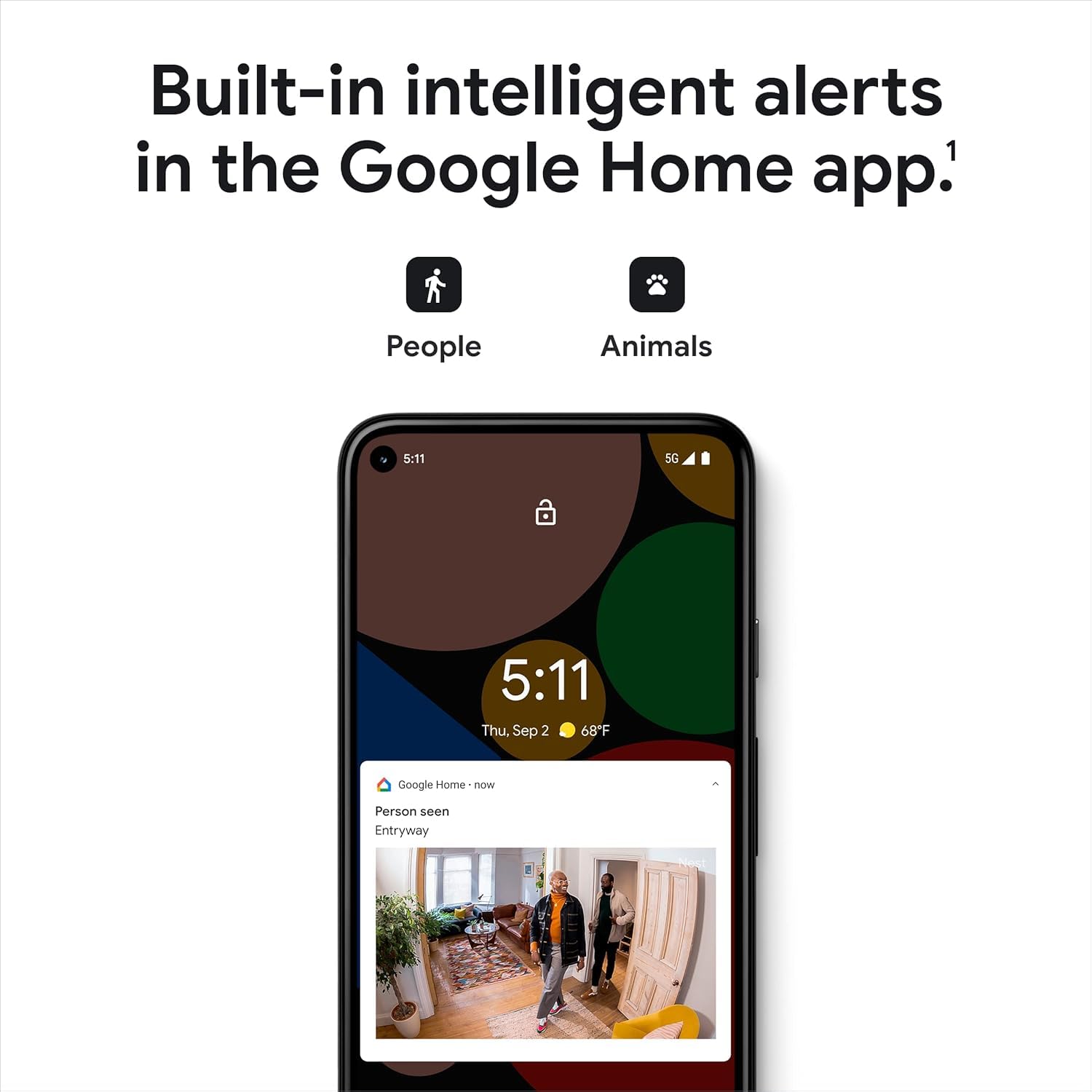 Google Nest Cam (Indoor, Wired) 2nd Gen, 1080p HDR Security Camera, Night Vision, Person/Pet/Vehicle Alerts, 2-Way Audio, 3-Hour Event History, Works Home, Snow, Bulk Packaging