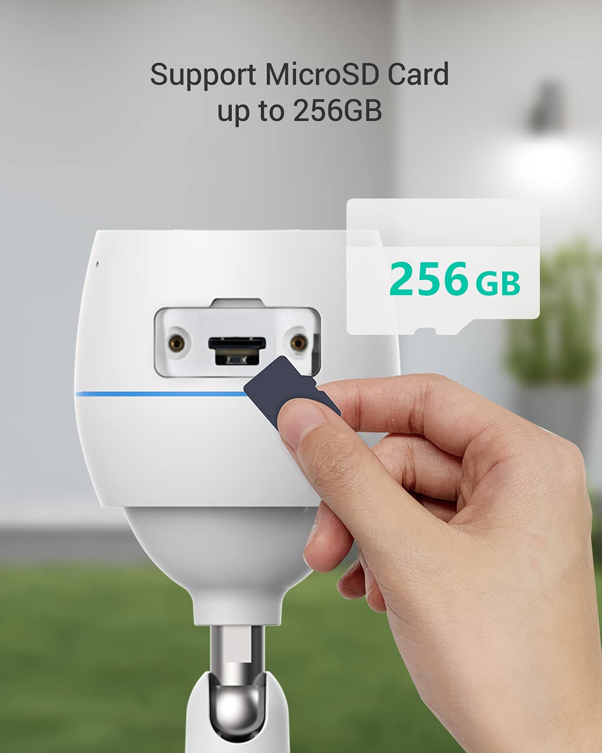 EZVIZ كاميرا مراقبة منزلية خارجية 1080P برؤية ليلية 30 متر، نظام CCTV واي فاي، كشف حركة ذكي، مقاومة للماء IP67، بطاقة SD 256GB/ تخزين سحابي، تدعم اليكسا وجوجل هوم، 2.4GHz (C3TN)