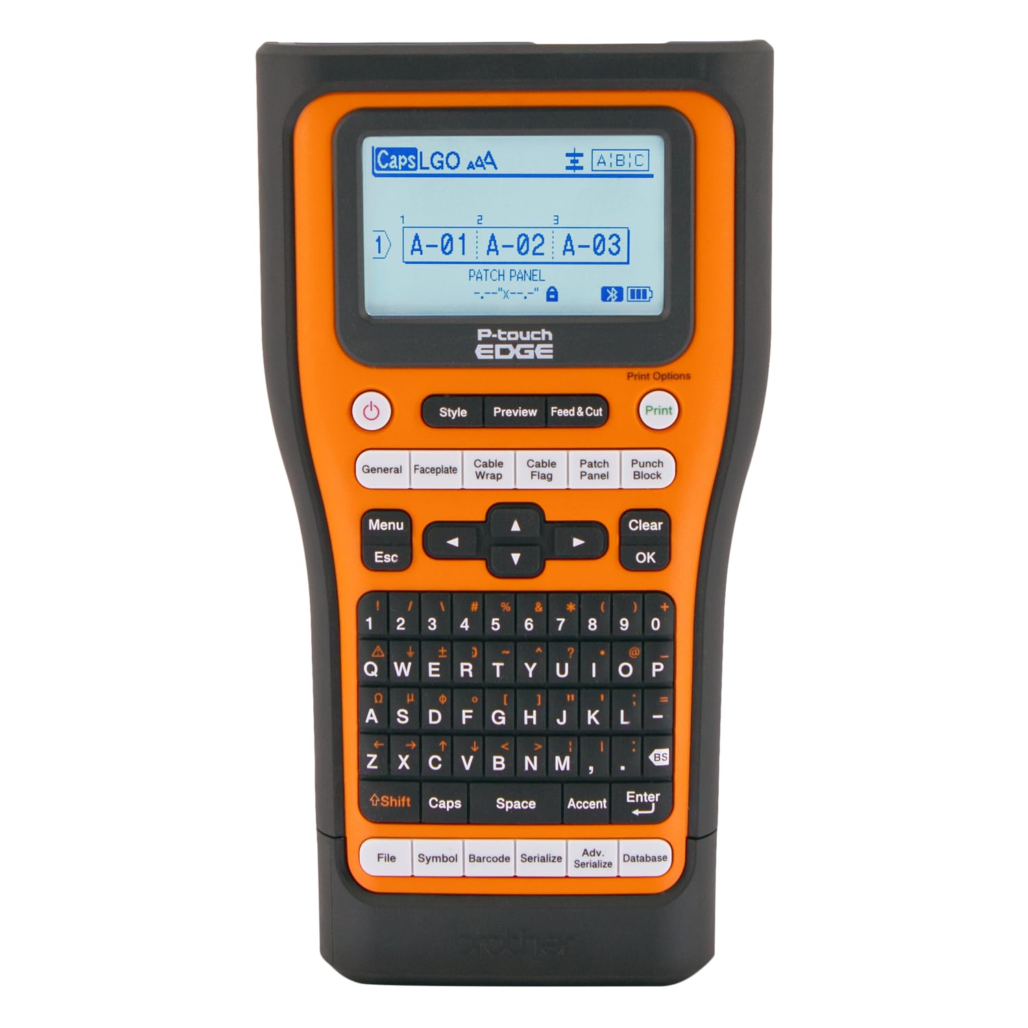 بروذر طابعة ملصقات صناعية محمولة باليد PT-E560BTVP P-Touch Edge مع بلوتوث وقاطع تلقائي مزدوج (حتى 24 ملم)