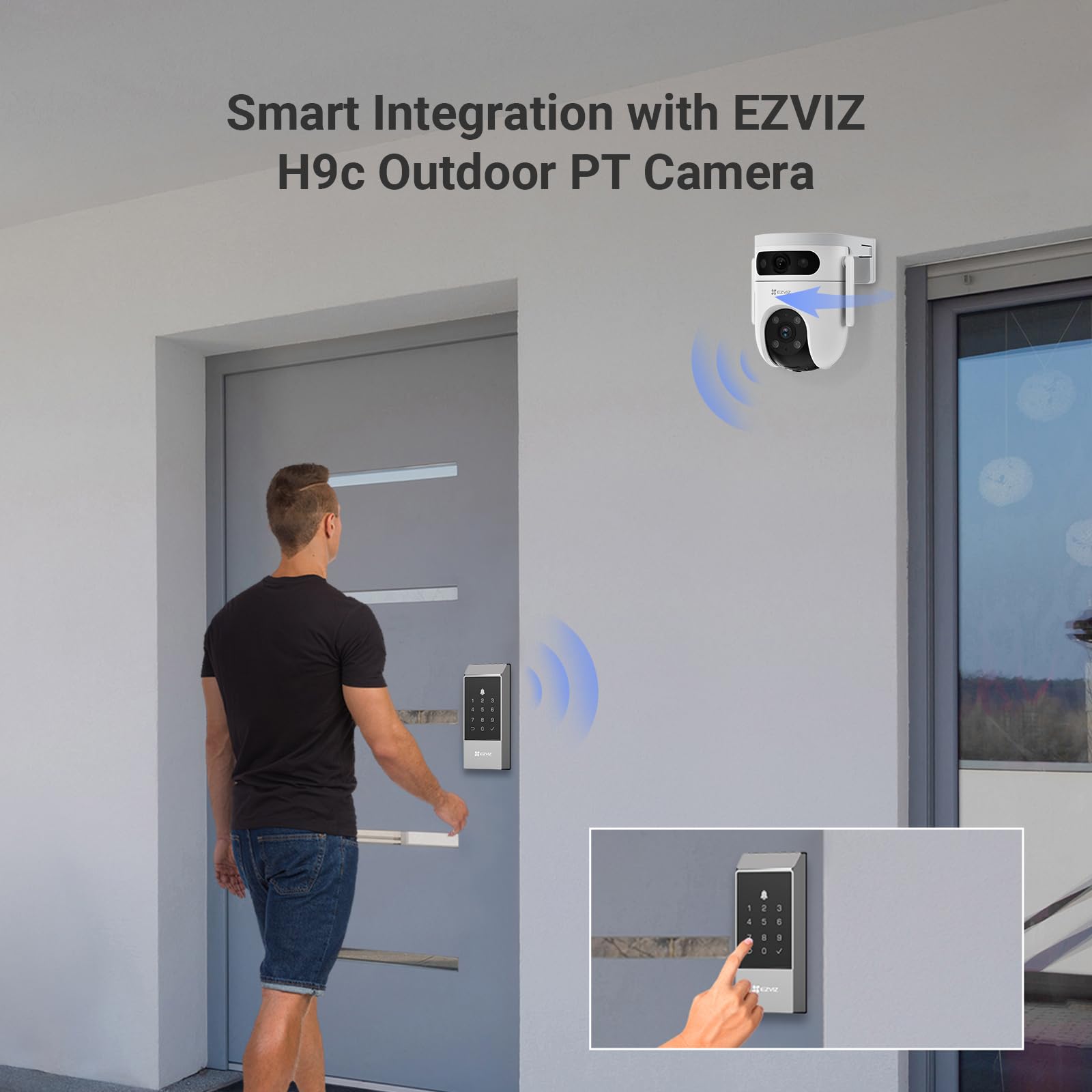 EZVIZ قفل ذكي DL04 - يدعم البلوتوث والواي فاي، دخول بدون مفتاح متعدد الطرق، جهاز تحكم عن بعد، تنبيهات مضادة للعبث، سهل التركيب - مثالي للامان المنزلي (DL04)