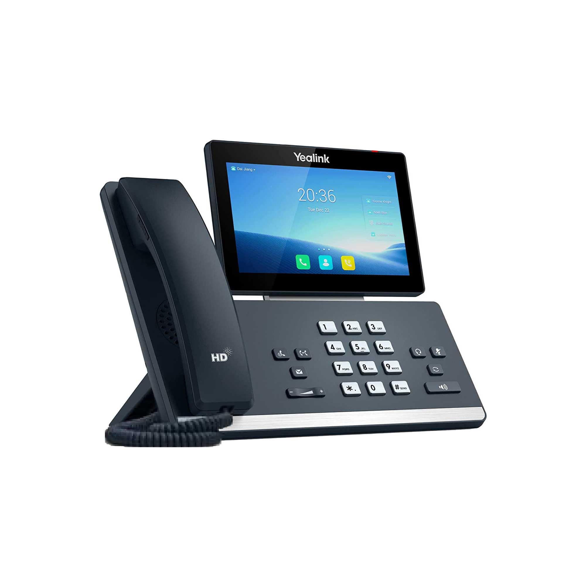 يالينك SIP-T58W هاتف يعمل ببروتوكولات الانترنت الرمادية LCD الشبكات المحلية اللاسلكية Wi-Fi