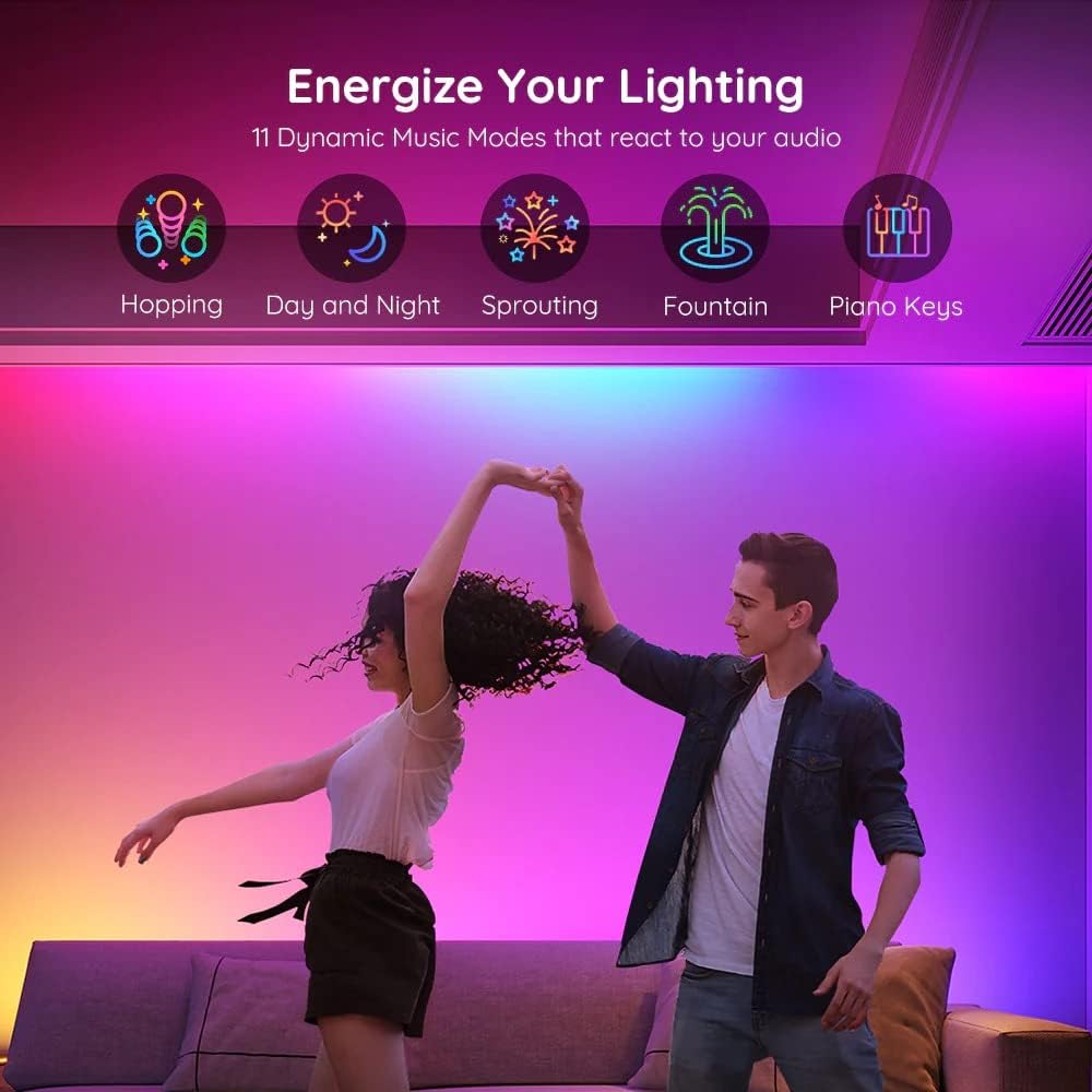 شريط اضاءة LED بتقنية واي فاي + بلوتوث من جوفي ار جي بي اي سي (10 متر)