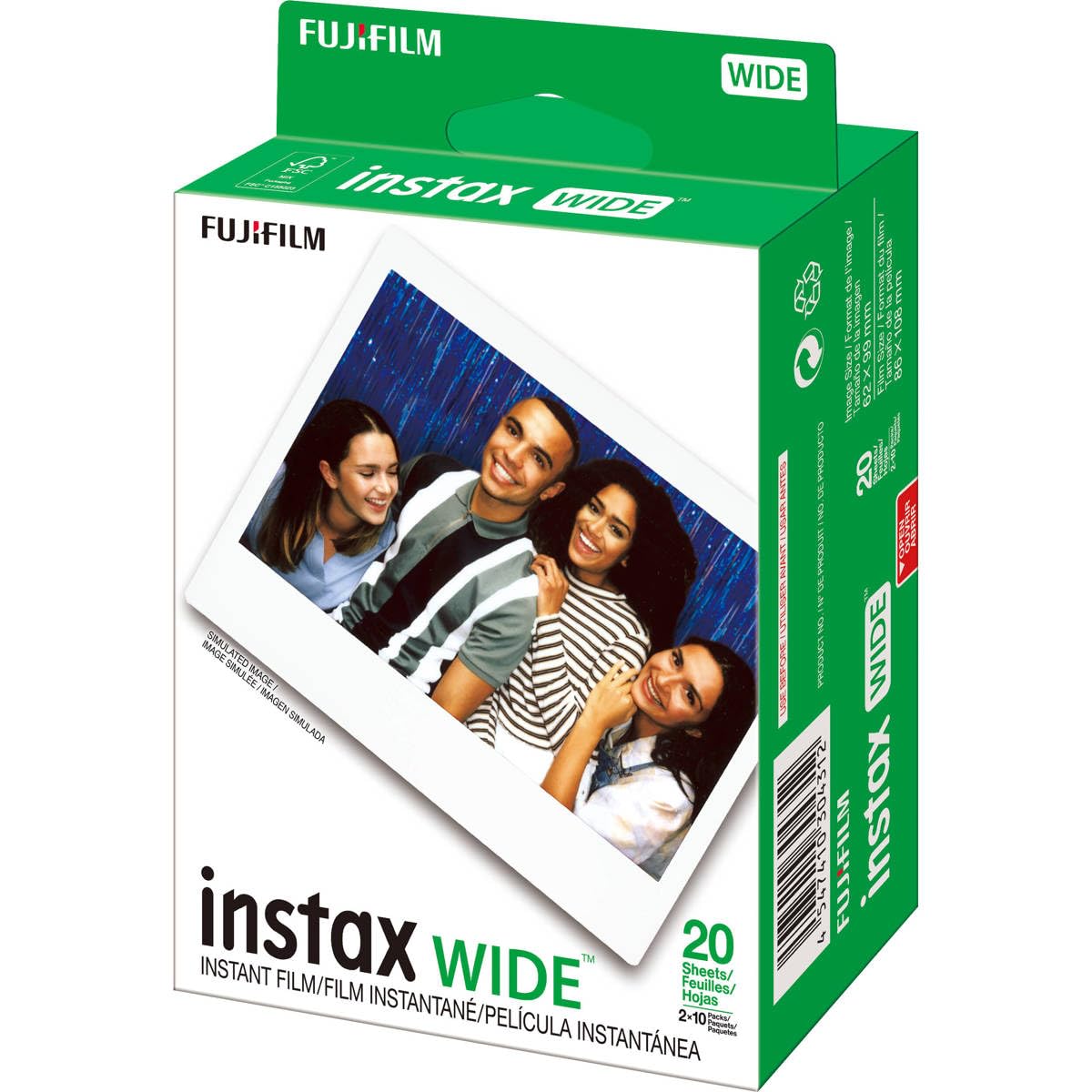 Fujifilm Instax Wide Instant Films for Fuji Instax Wide 210 200 100 300, Pack of 5