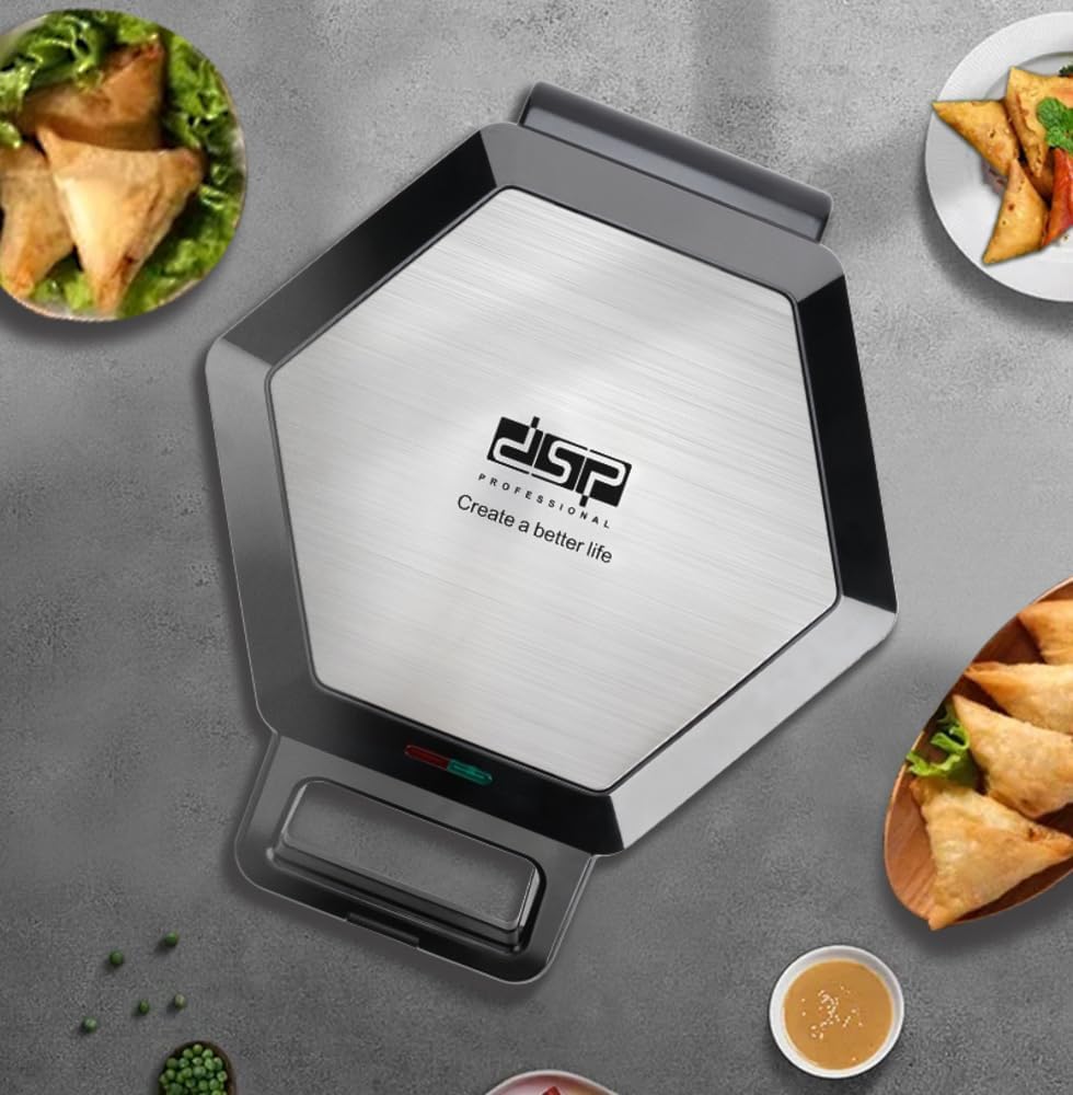 DSP Samosa Maker KC1221 with 8 Cavity Molds, 1200 Watt Power, Non-Stick Coating, Ideal for Home or Commercial Use