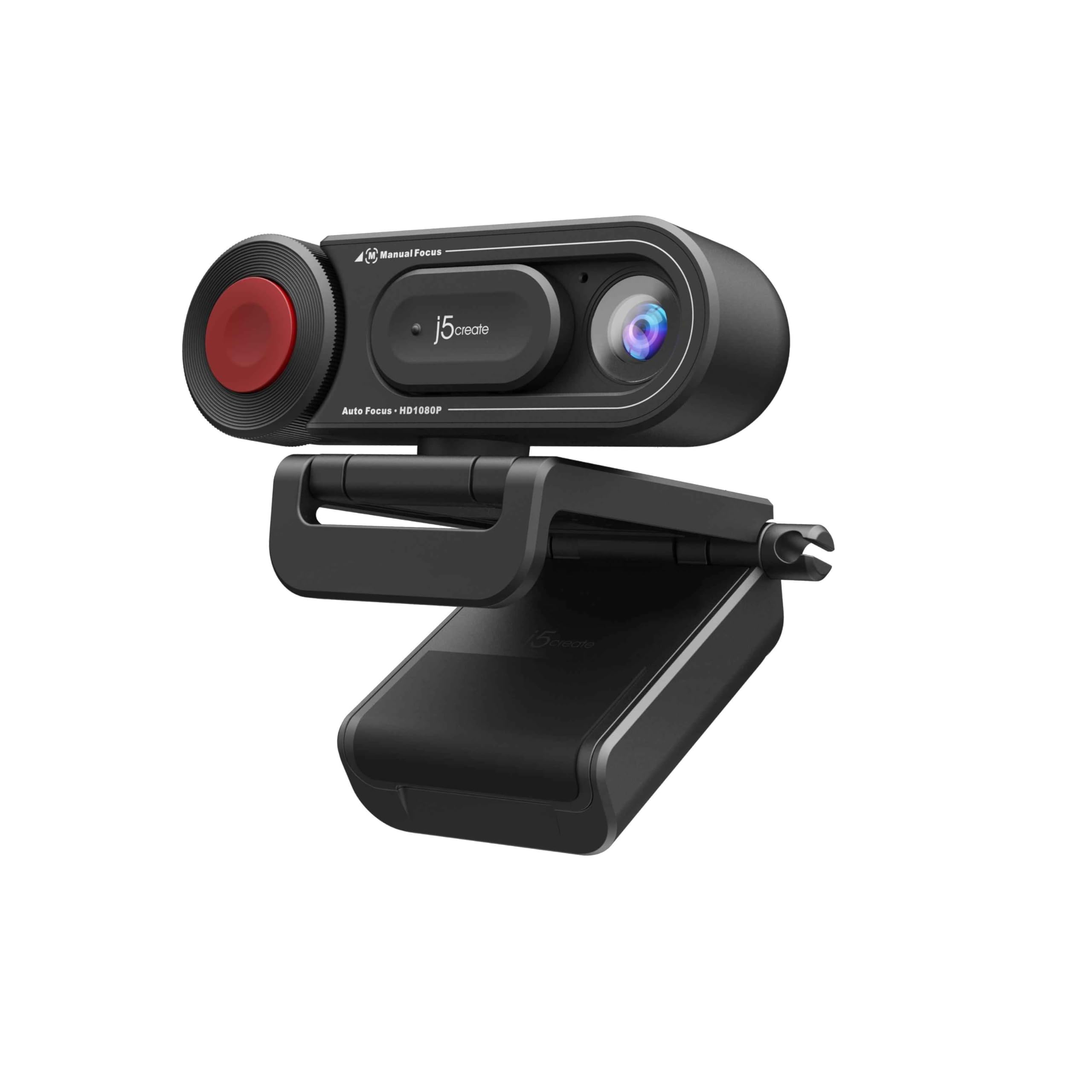 j5create JVU250 HD Webcam with Auto & Manual Focus Switch, Black