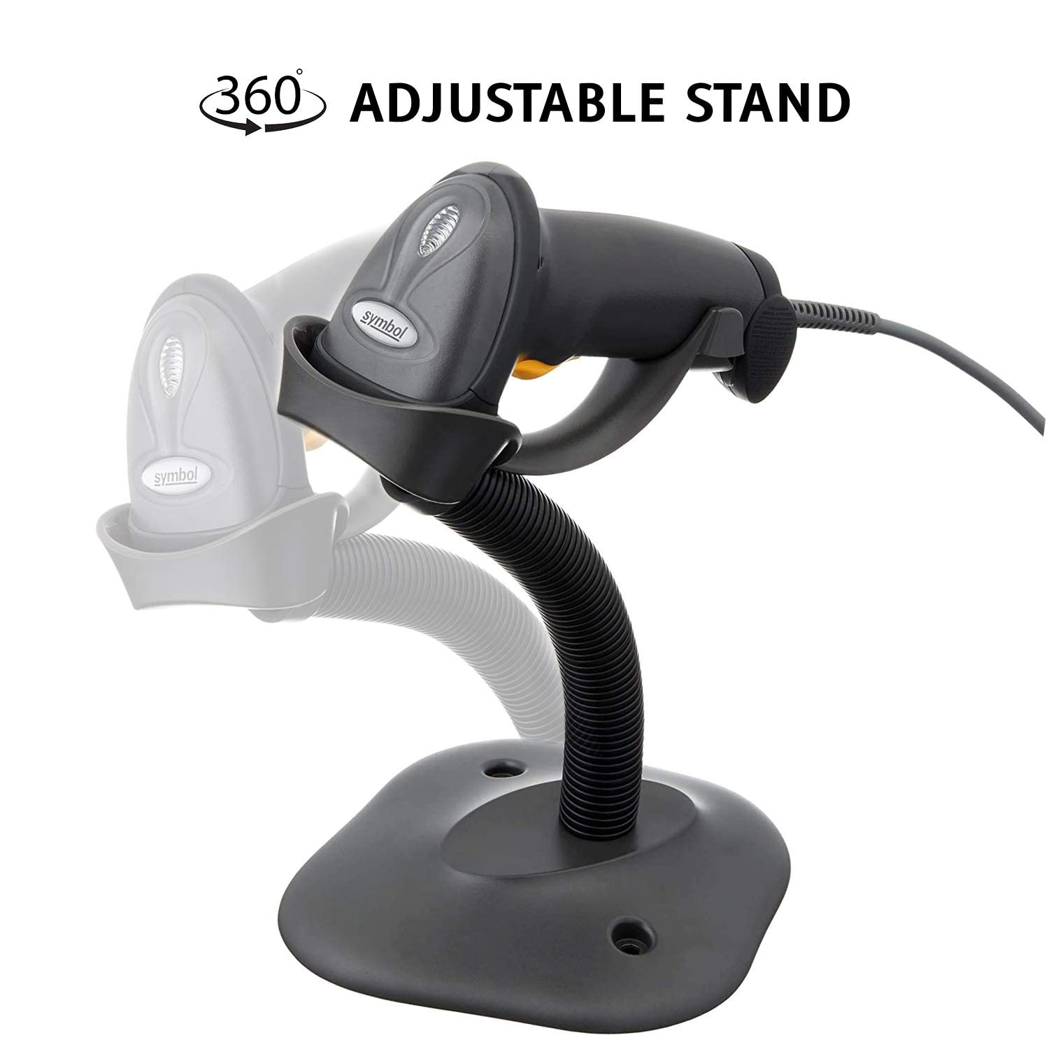 زيبرا LS2208-SR20007R-UR مجموعة USB، ماسح، كابل CBA-U01-S07ZAR، حامل 20-61019-02R، اسود