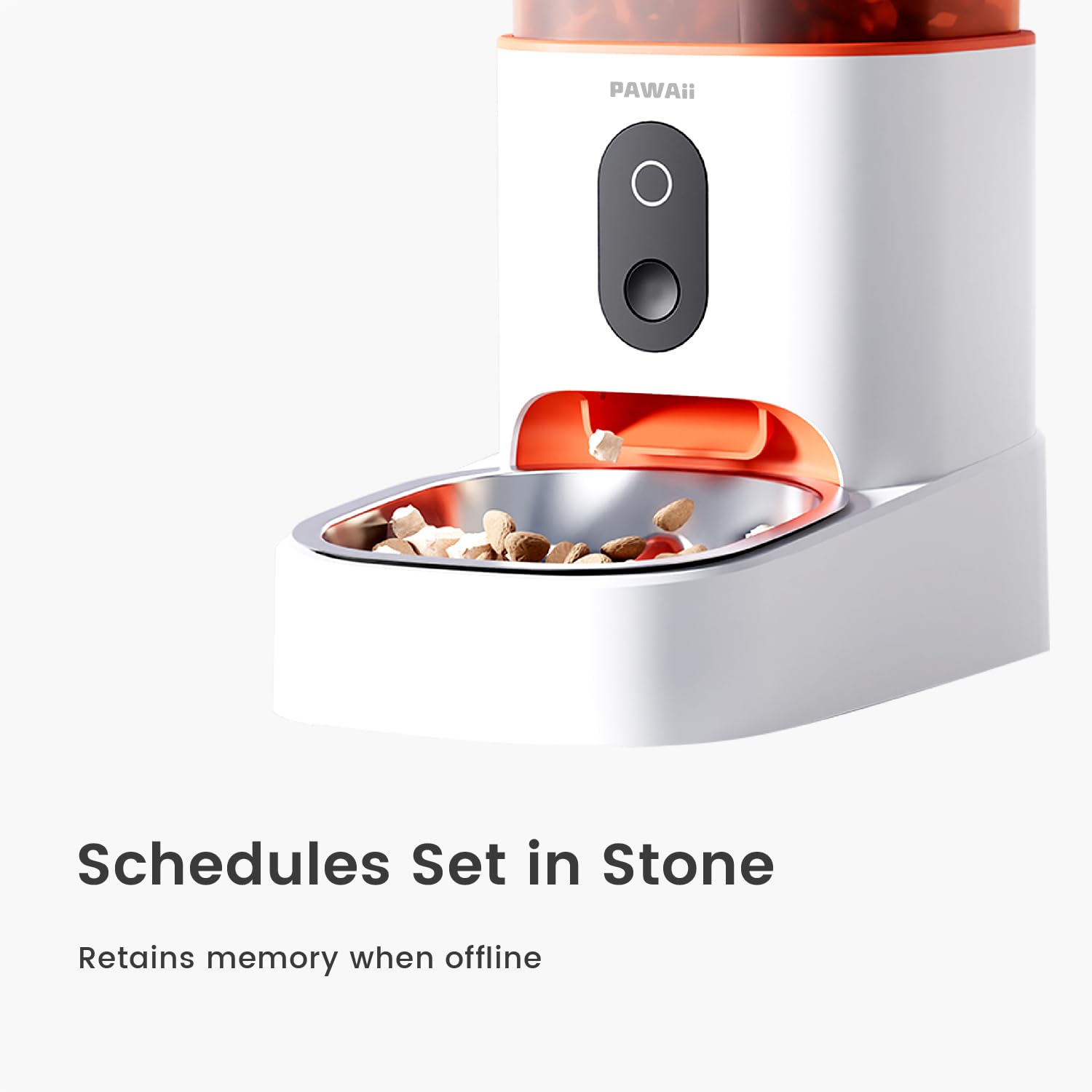 Pawaii Automatic Cat Feeders with App Control, 2.4G Wi-Fi Enabled Smart Pet Feeder for Cat and Dog, Automatic Cat Food Dispenser with Portion Control, 1-30 Meals Per Day, 3L