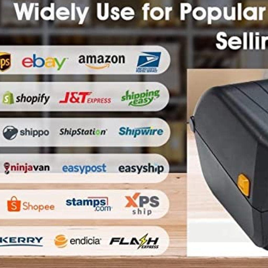 Zebra [ZD-220T] Direct Thermal Transfer Barcode Printer | 203 DPI Resolution | 4-inch Print Width | USB | Office Labels | Shipping Labels | Jewelry Labels | Clear Label
