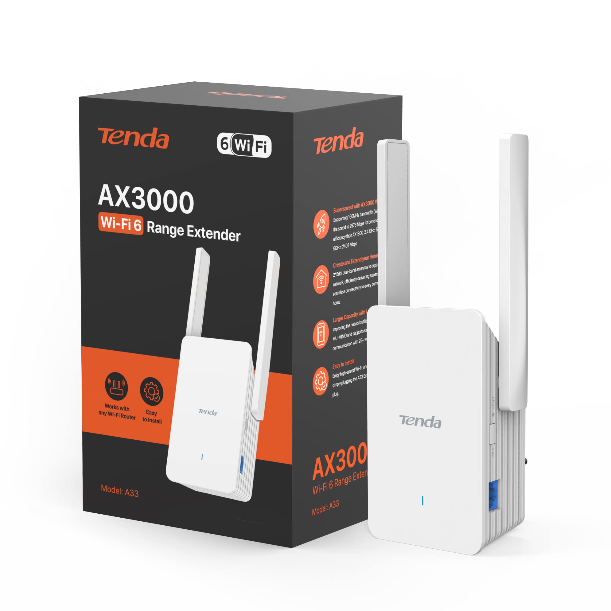 تيندا راوتر مودم D301 V4.0 ADSL2/2+، لاسلكي 300 ميجابت في الثانية، 4 منافذ ايثرنت سريعة، كيبل DSL/RJ45