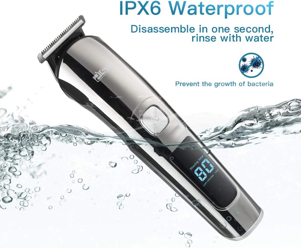 DSP Men's Facial Hair Trimmer Set, Beard and Nose Trimmer, Rechargeable via USB, IPX7 Waterproof