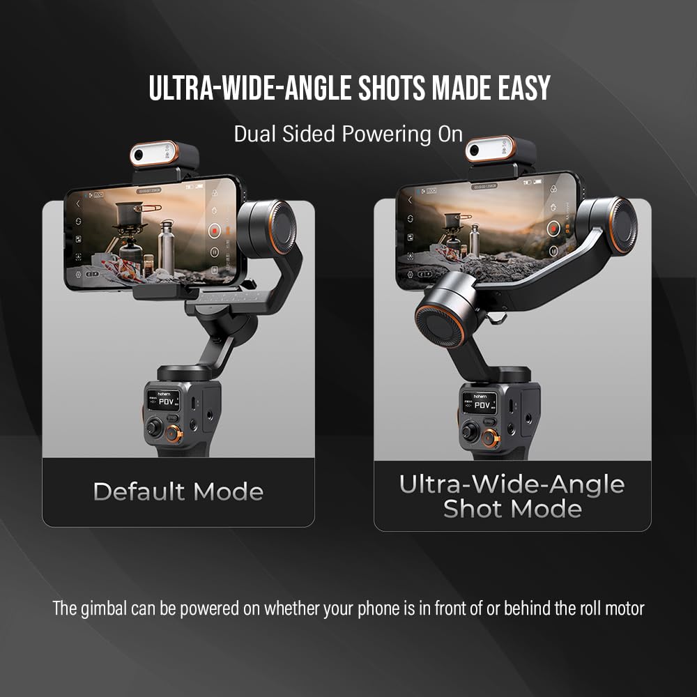 Hohem iSteady M6 Kit Gimbal Stabilizer for Smartphone 3-Axis with Magnetic Fill Light AI Vision Sensor for iPhone Android with 0.91-inch OLED Display Max Payload 400g,ideal for youtube vlog TikTok