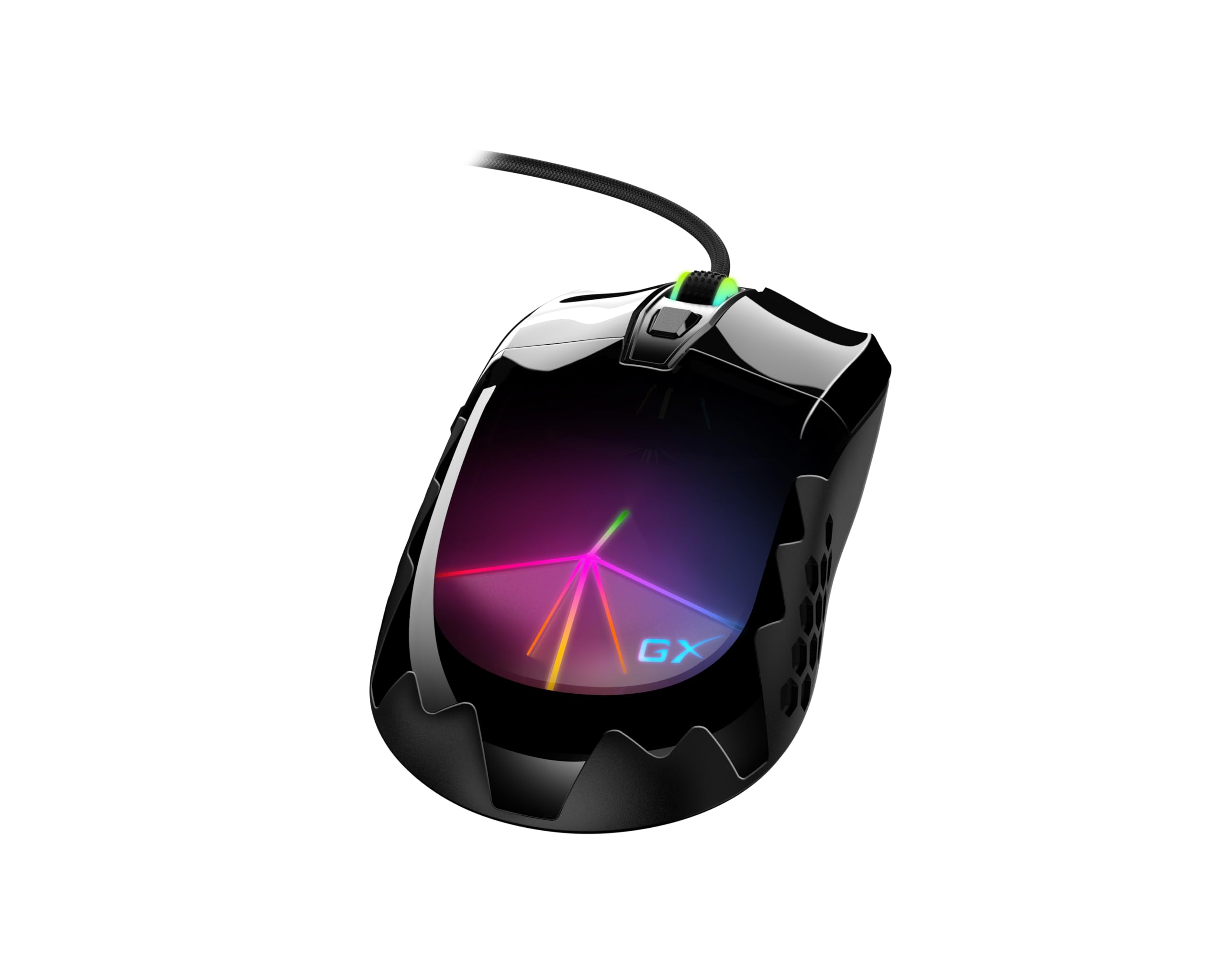 Genius Scorpion M715 Gaming Mouse, USB Black, 7200 DPI, 6 Programmable Buttons and Built-in Memory, RGB Light Well Ventilated - Compatible with Laptop and Desktop