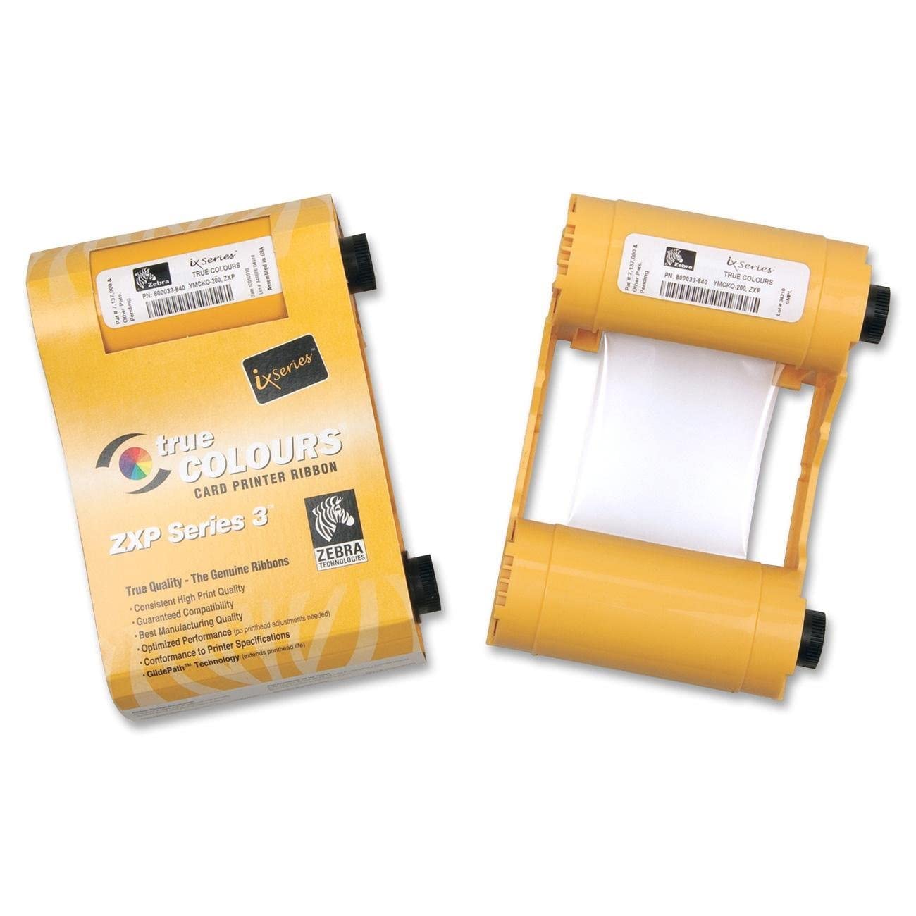 شريط تحبير ( حبر ) طابعة بطاقات زيبرا 200 صورة Zebra 800033-840 ID Card Printer Ribbon