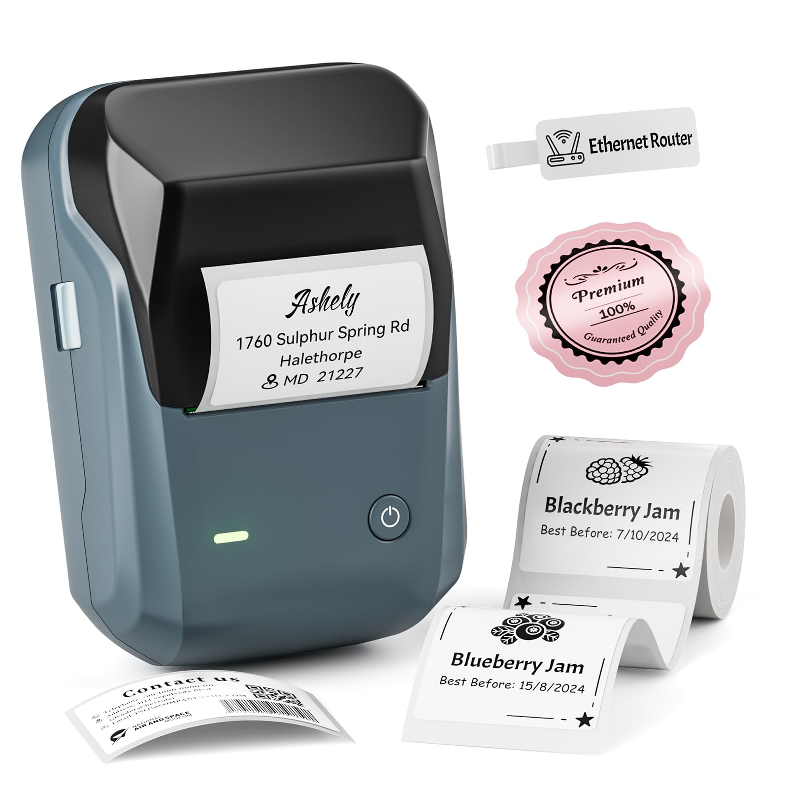 NIIMBOT Label Maker Machine with 1 Roll Free Tape B21 Vintage 2 inches Width Business Thermal Label Printer Price Gun Shipping Label Tag Writer for Home Office Organization Commercial Use (Black)
