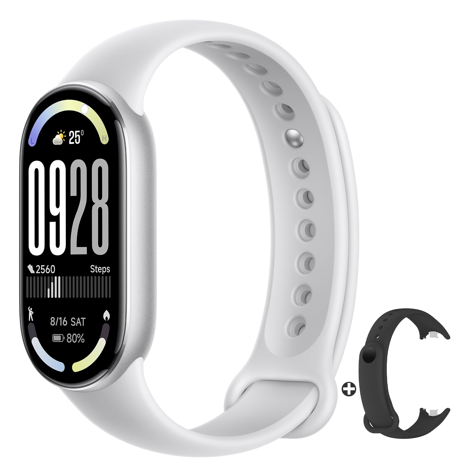 Xiaomi Smart Band 10-1.72 AMOLED Display with 1500 Nits, Sleep and Heart Rate Monitor, 5ATM Waterproof, 21 Days Battery Life, 60 Hz Refresh Frequency, 150+ Modes