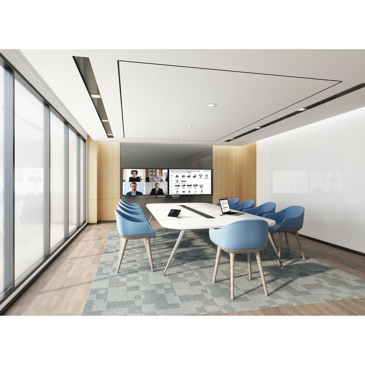 Yealink A30-020 Teams Fully Equipped Video Collaboration Bar/Meeting Bar for Medium Meeting Room - Set A30+CTP18 Touch Panel