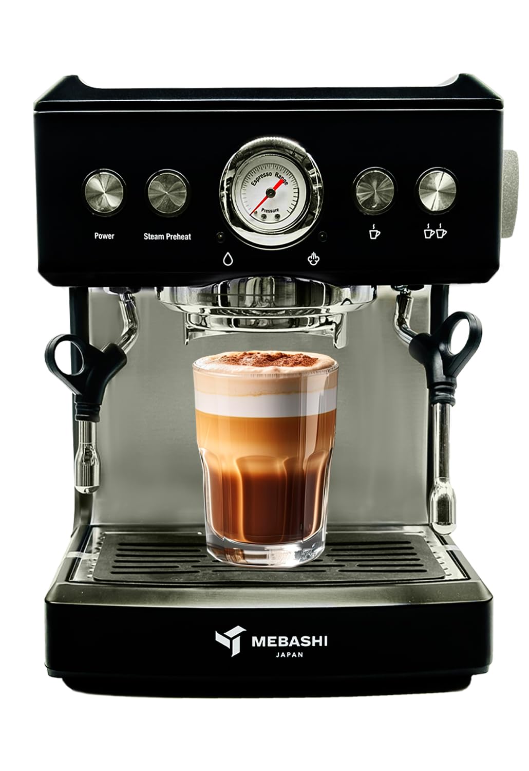 MEBASHI Commercial Coffee Machine, 2.1L Capacity, 20 Bar Pressure, (ME-CCM2051) (Black)| 1350W