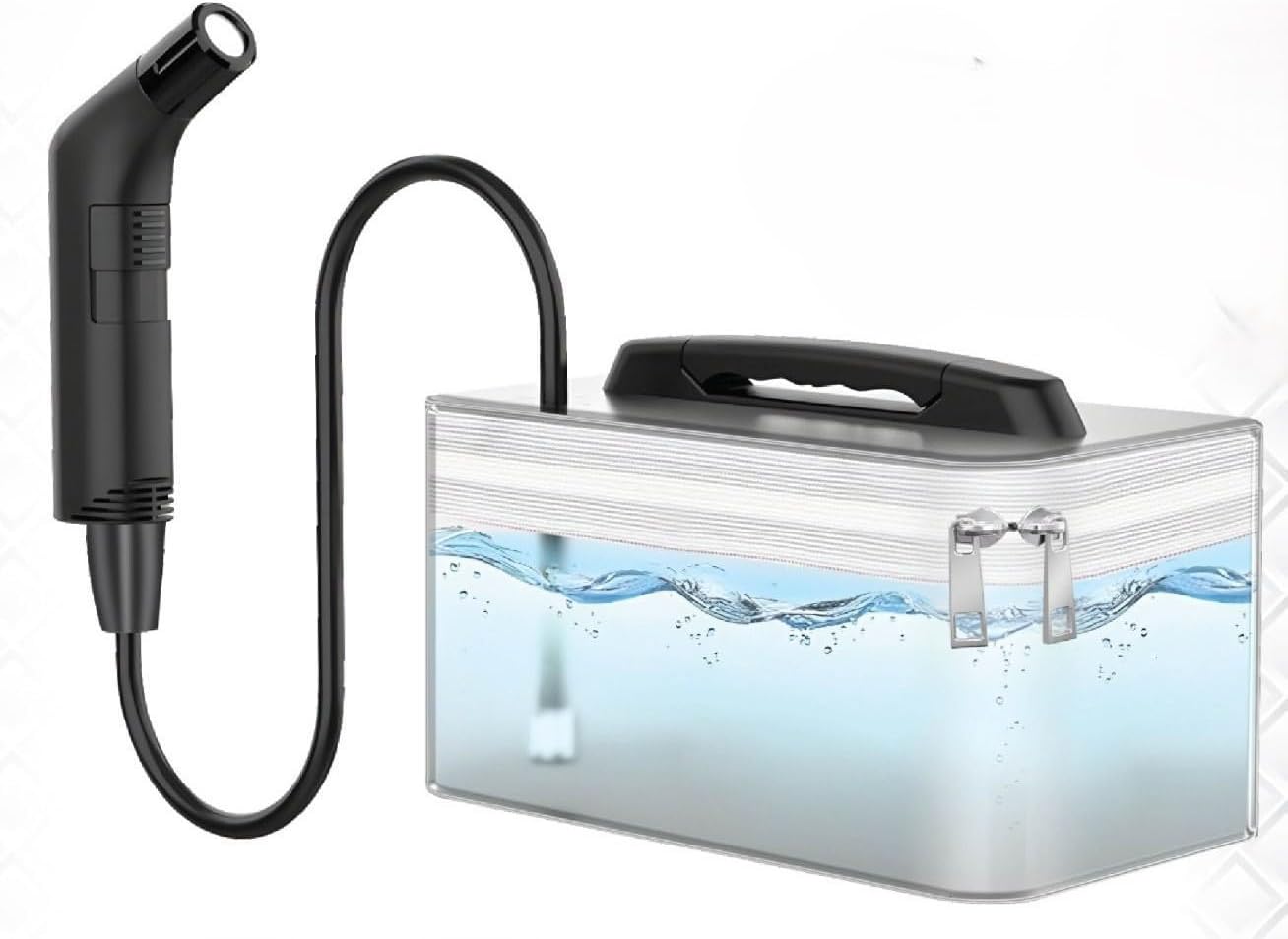 Portable Shattaf 2.5L Rechargeable Travel Camping Bidet Shower Sprayer of 120cm Hose Length DLC-IP3041 With Zipper Storage Bag