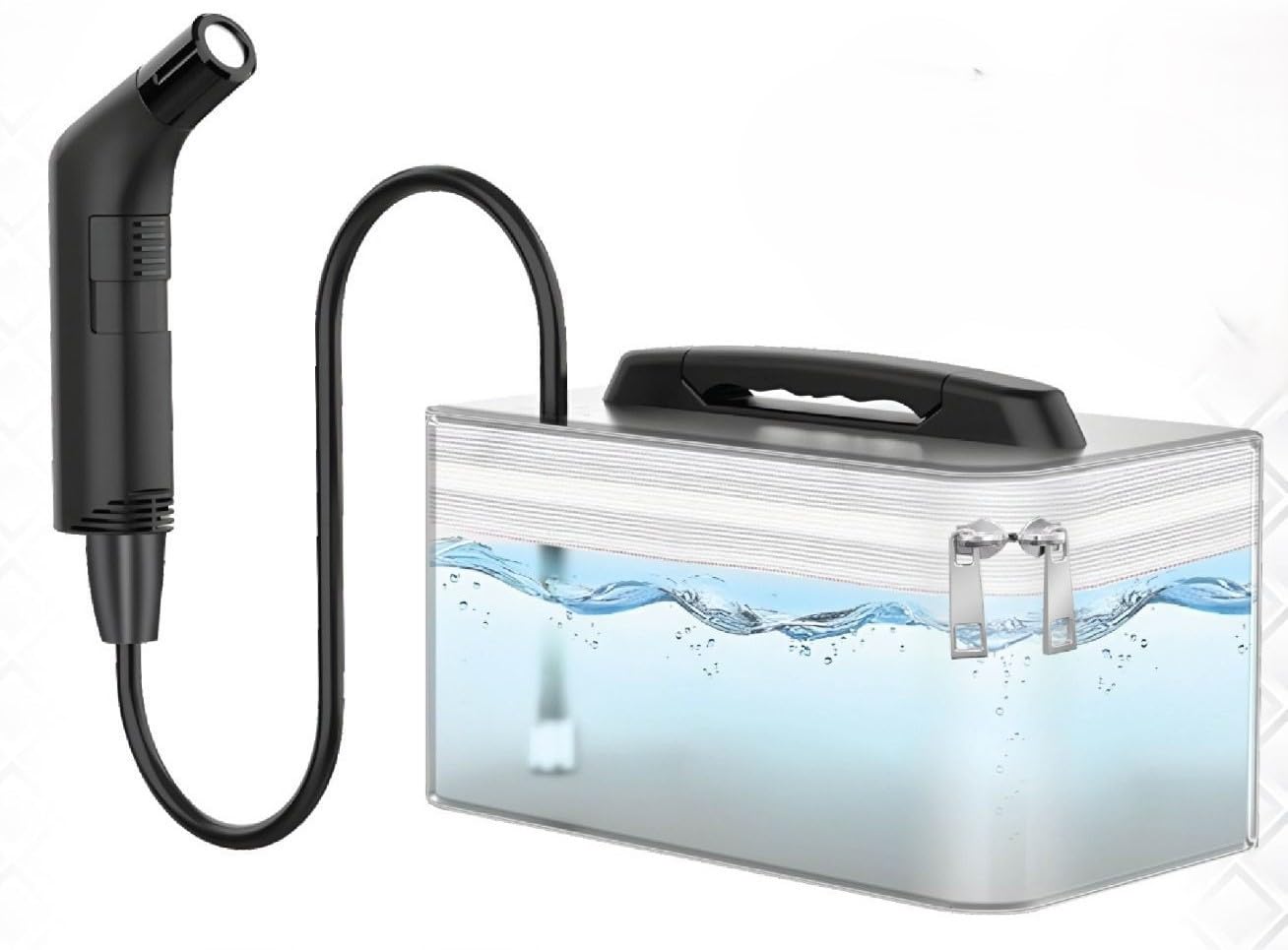 Portable Shattaf 2.5L Rechargeable Travel Camping Bidet Shower Sprayer of 120cm Hose Length DLC-IP3041 With Zipper Storage Bag