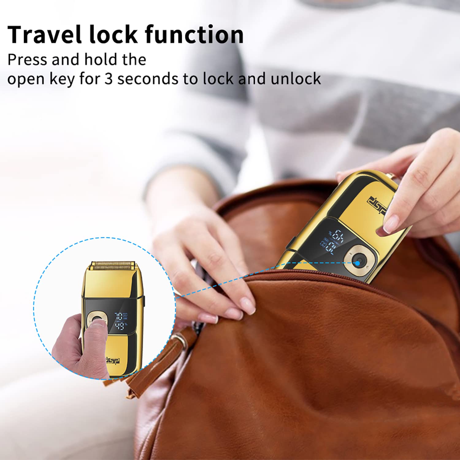 DSP Beard Foil Shaver Shaving Razor Electric Beard Trimmer USB Charging Cable with LED Digital Display