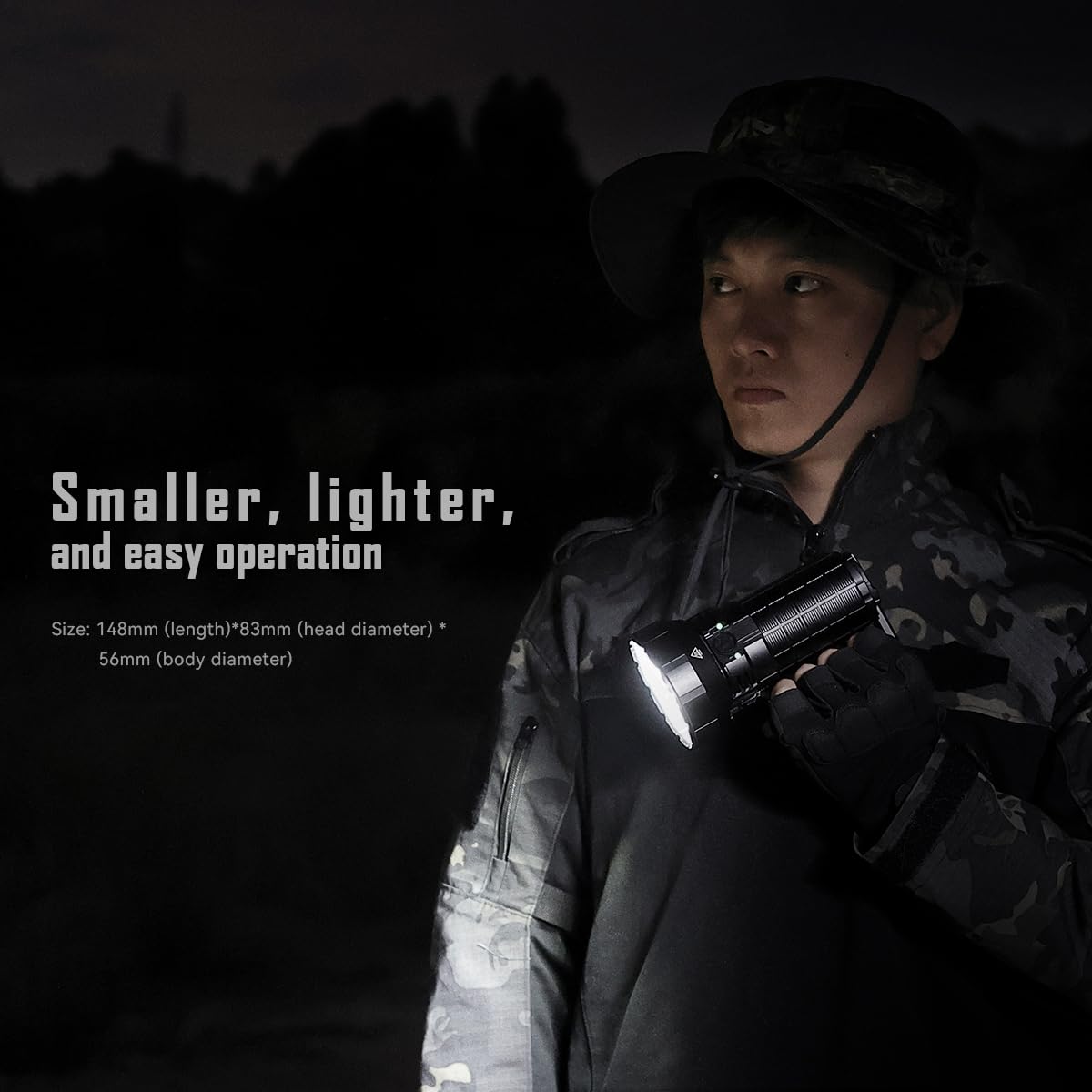 IMALENT MS12 Mini Tactical Flashlight 65.000 Lumens Rechargeable, Super Bright Torch with 12 XHP 70.2 LEDs, Long Beam Distance 1036 Meters, Built-in Cooling fans for Adventure, Camping, Climbing