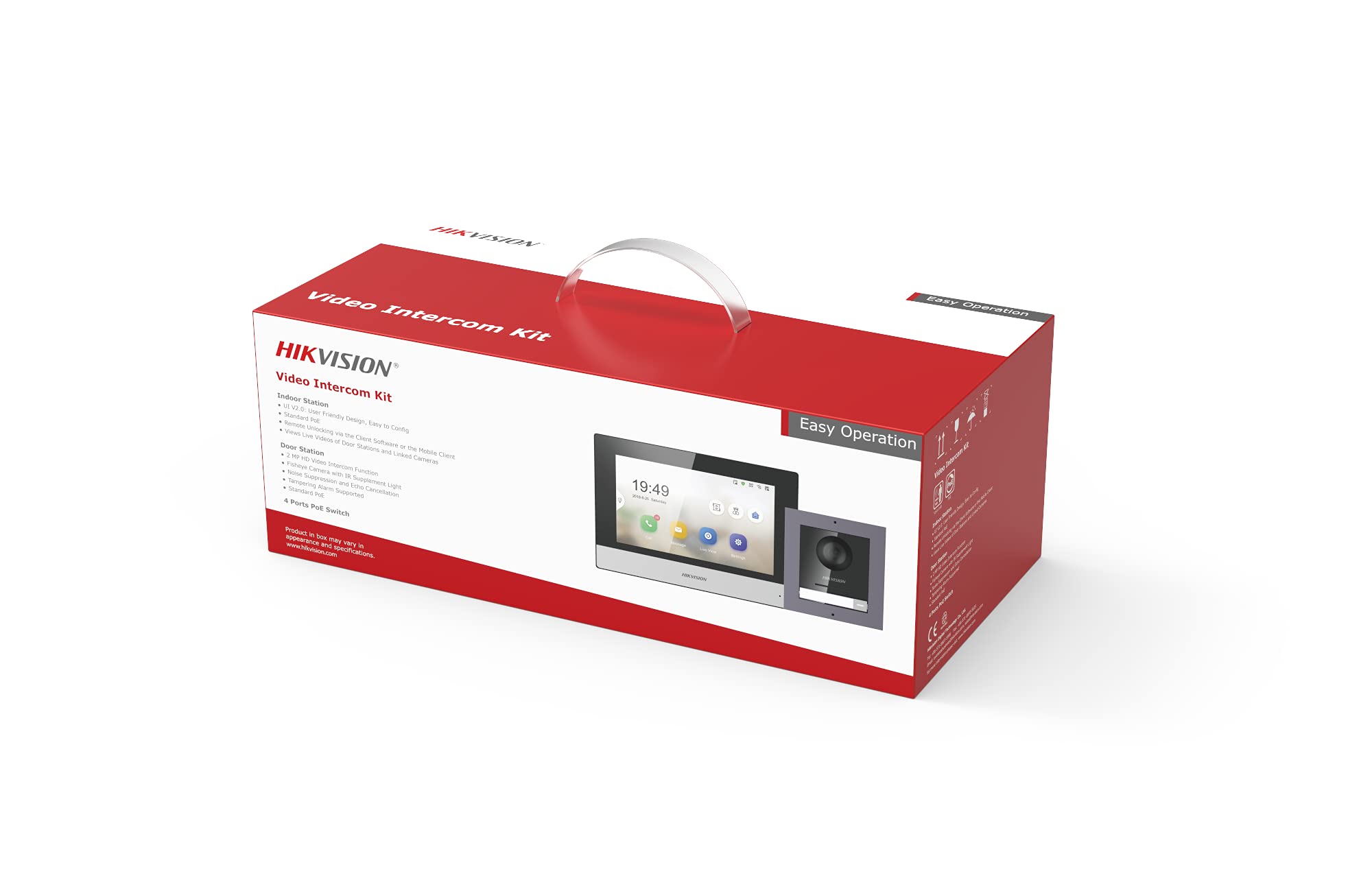 Hikvision IP Video Doorbell 7-Inch Color TFT Screen 1080P Video Resolution Wide-Angle Coverage Built-in Microphone and Speaker with Echo Cancellation Water and Dust Resistant (DS-KIS602)