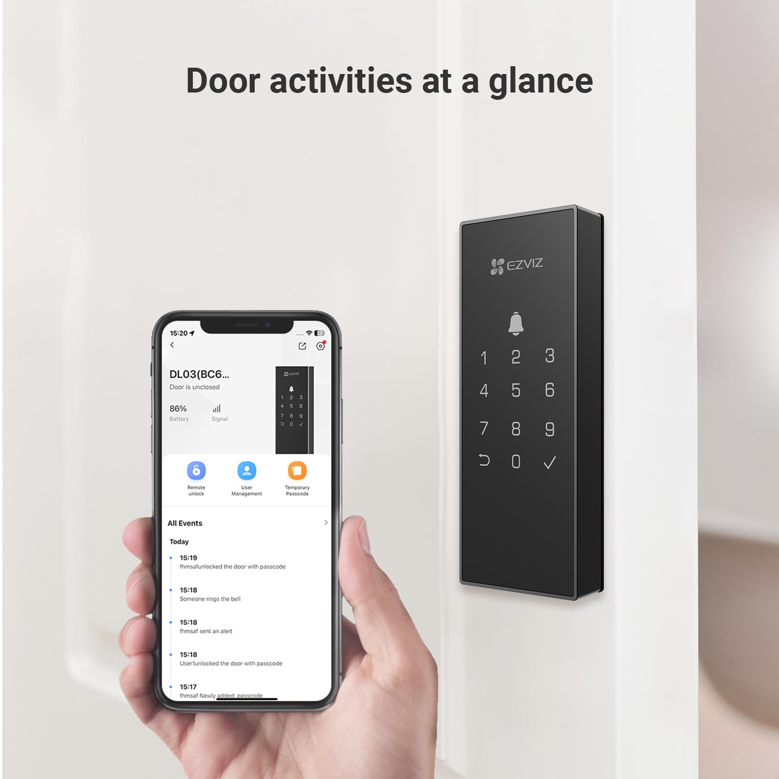 EZVIZ قفل حافة ذكي DL03 - يدعم البلوتوث والواي فاي، مدخل بدون مفتاح متعدد الطرق، جهاز تحكم عن بعد، تنبيهات مضادة للعبث، سهل التركيب (DL03)