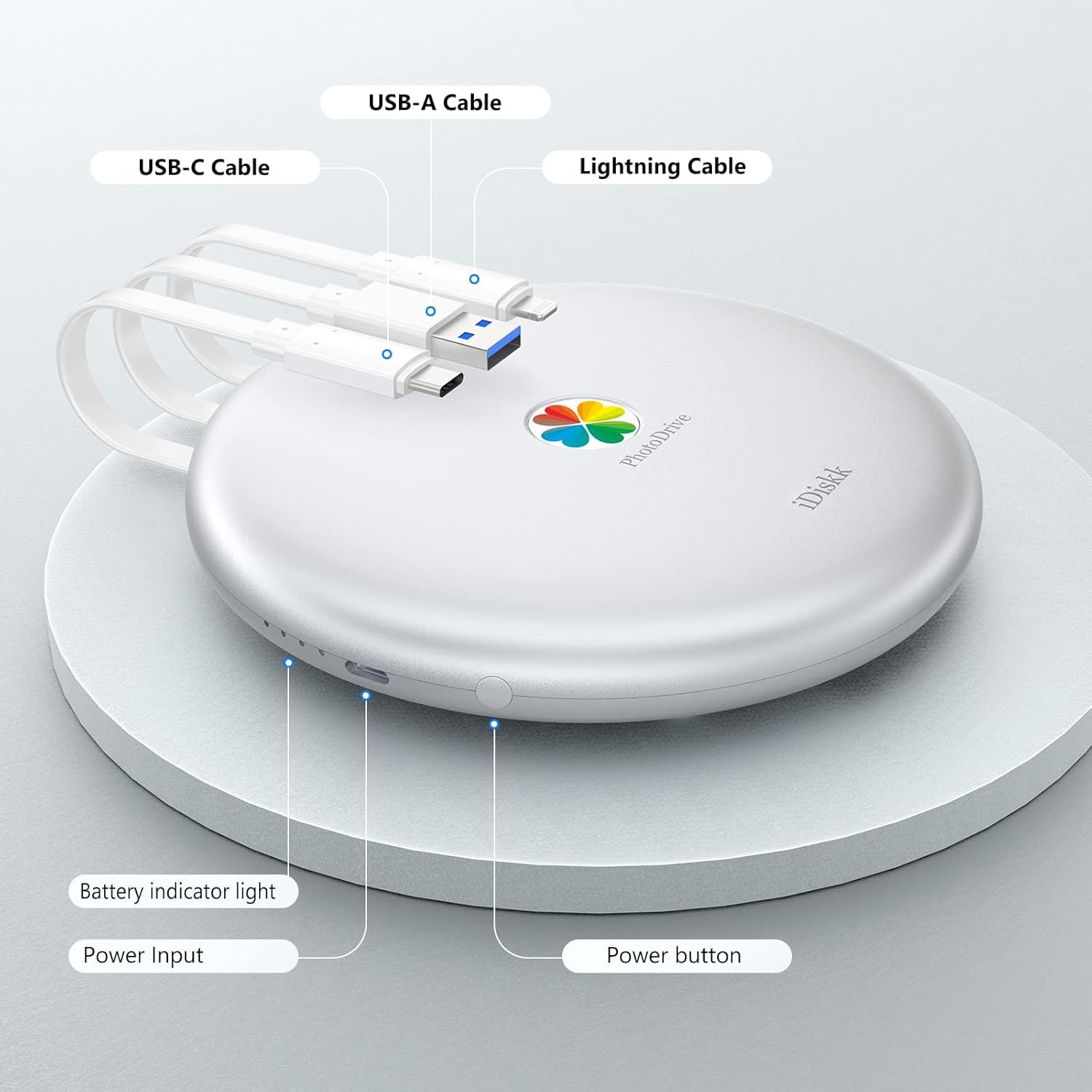 قرص صلب خارجي معتمد من ام اف اي 2000GB (2TB) 2.5 انش لـ 11 برو/XS ماكس/X/8/7/6/5/ايباد برو الجديد، تخزين ايفون لايباد، متوافق مع iOS 13 وماك بوك وويندوز وكمبيوتر ايفون
