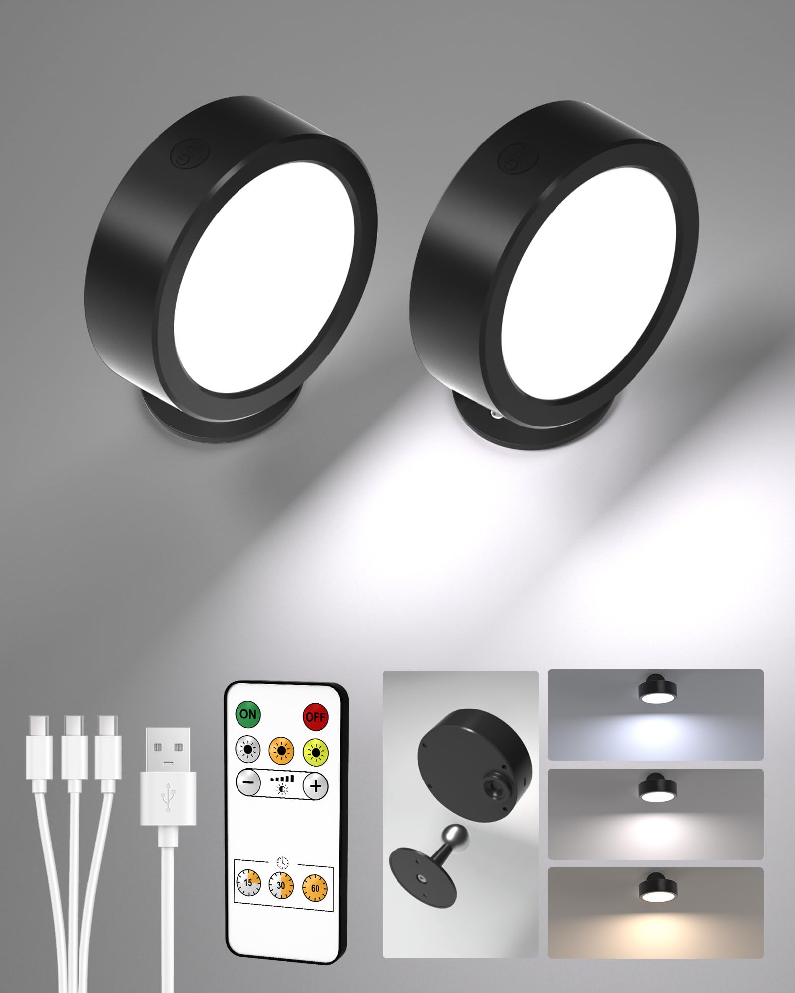 EZVALO Metis Under-Unit Light Kitchen Black Pack of 2