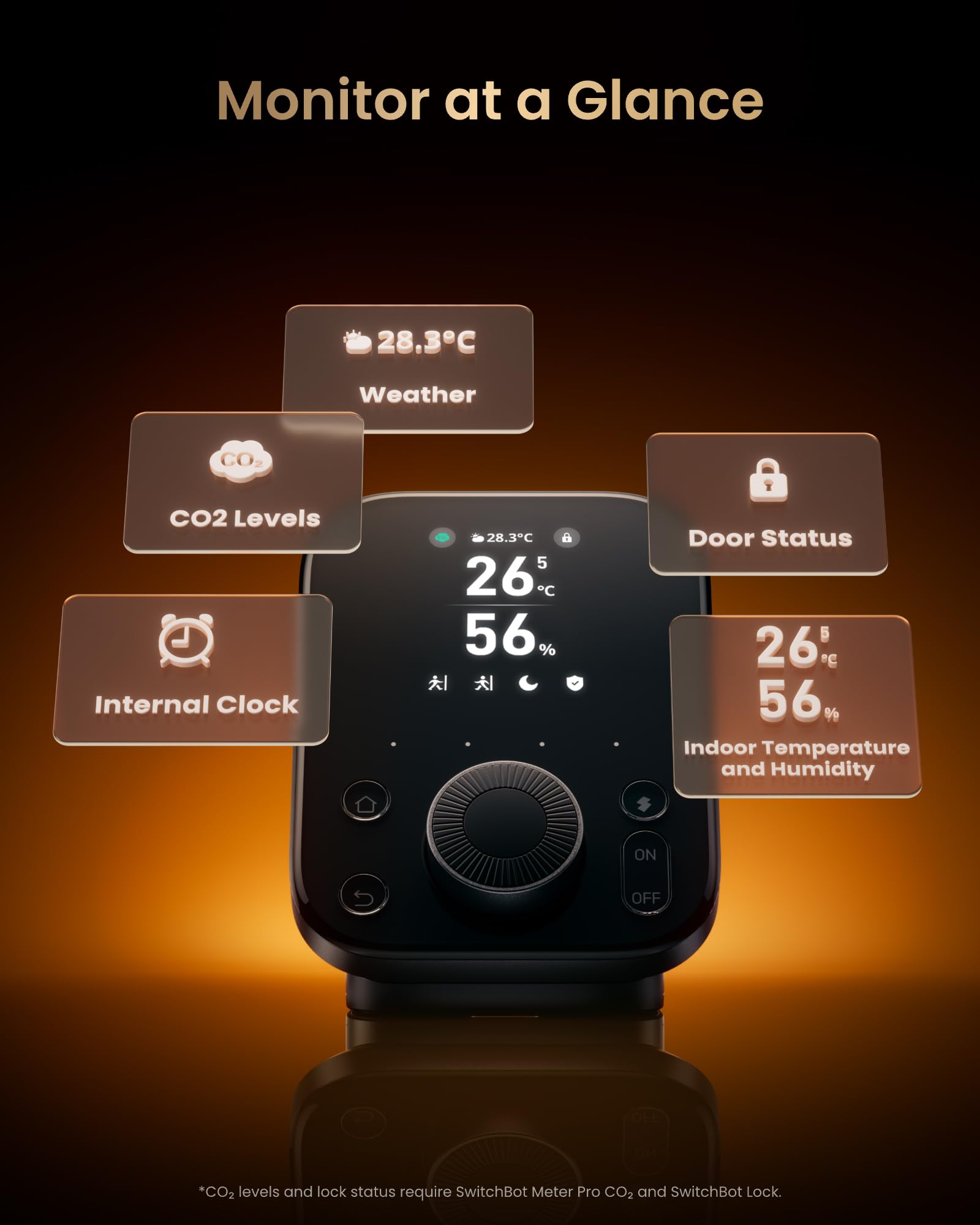 SwitchBot Hub 3 (3rd Gen), Smart Home Hub with 2.4'' IPS Screen & Knob Control, WiFi Thermometer Hygrometer, IR Remote Hub (Matter/Bluetooth 200m), Alexa/Google/Apple Home Compatible