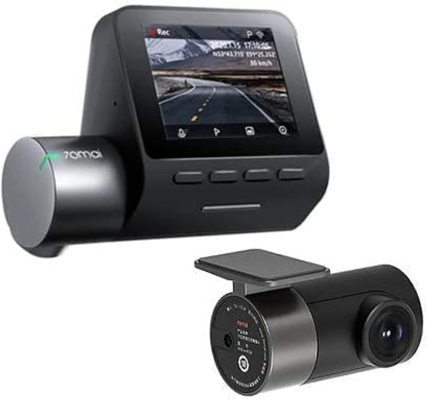 70mai Smart Dash Cam Pro Plus A500S 5MP Resolution / Free WiFi / 24 Hour Parking Monitor / 140° Wide Angle View / Dual Video Recording