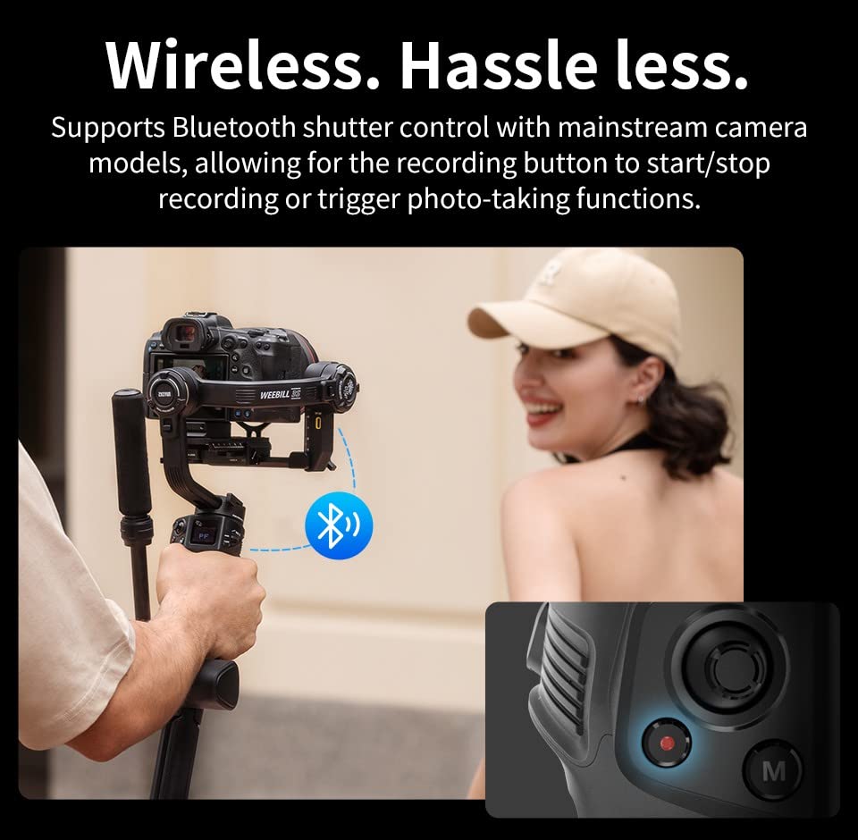 Zhiyun Weebill 3S Combo Set, Professional Video Stabilizer, 3-Axis Gimbal with Storage Bag, Wrist Rest, Extendable Sling Grip for DSLR and Mirrorless Cameras for Canon/Sony/Panasonic/Nikon/Fuji