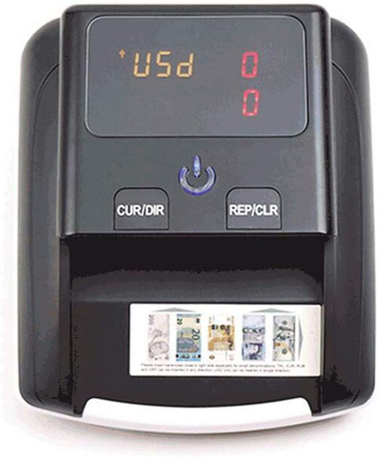 Counterfeit Bill Detectors, Easy to Read Automatic Counterfeit Detector Counterfeit Money Checker Bill Detector Machine Magnetic Sensors,Black_14X15X8CM