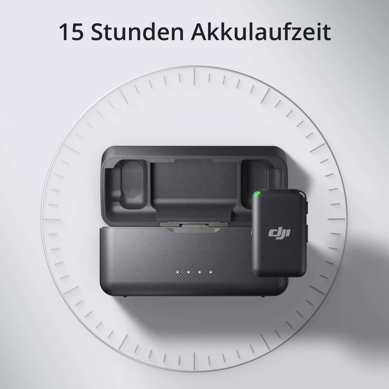 DJI ميكروفون (2 تي اكس + 1 علبة شحن ار اكس)، ميكروفون لافالير لاسلكي، نطاق 250 متر (850 قدم)، بطارية 15 ساعة، ميكروفون بخاصية الغاء الضوضاء للكمبيوتر وايفون ومدونات الفيديو اصدار الامارات العربية