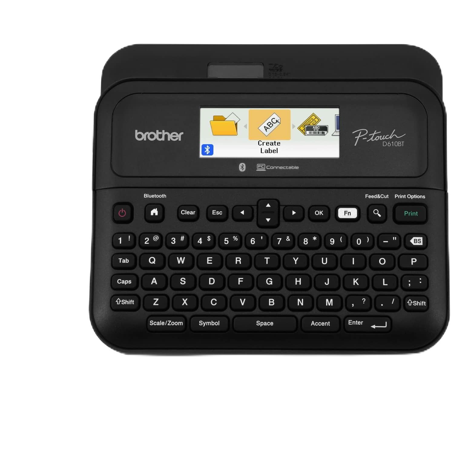 بروذر ماكينة صنع الملصقات المتصلة الاحترافية للأعمال PT- D610BT من بي تاتش | قم بالتوصيل والإنشاء عبر البلوتوث على شرائط ملصقات تي زد اي حتى ~ 1 انش (مجددة ممتازة)
