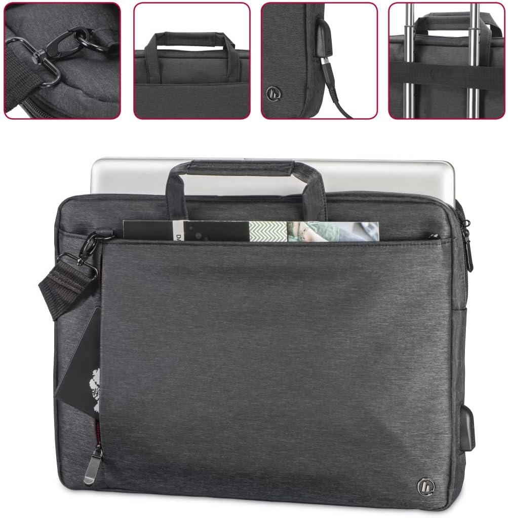 Hama 216576 Manchester Laptop Bag, 14.1-Inch Size, Black