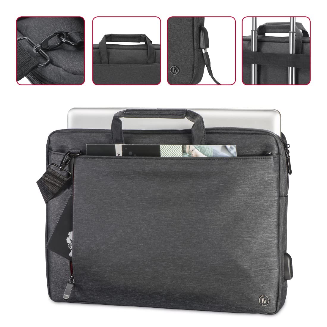 Hama 216576 Manchester Laptop Bag, 14.1-Inch Size, Black