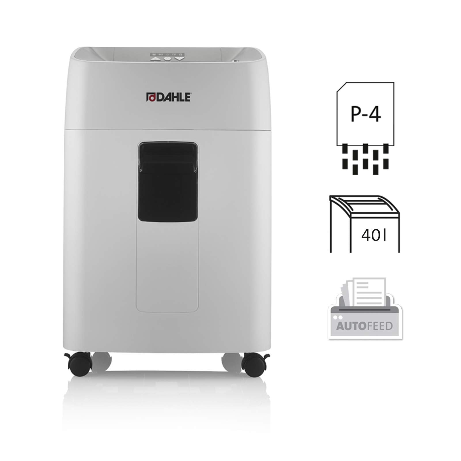 Dahle ShredMATIC 300 Auto-Feed Paper Shredder (300 Sheets, Oil-Free, Jam Protection, Cross-Cut, Safety-Lock, for Home and Office) Grey, 64.2 x 43.2 x 35.5cm
