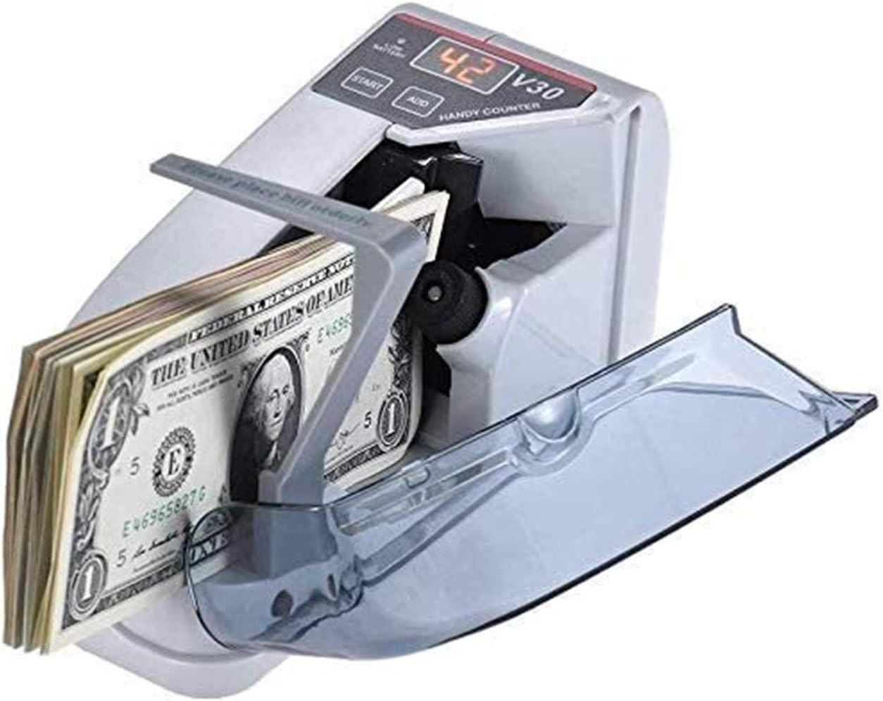 Cash Counter Money Counter Machine Quick Mixed Denomination Bill Counter with Counterfeit Detector Handheld Money Counter Bill Counting Machine Portable Cash Banknote Dollar