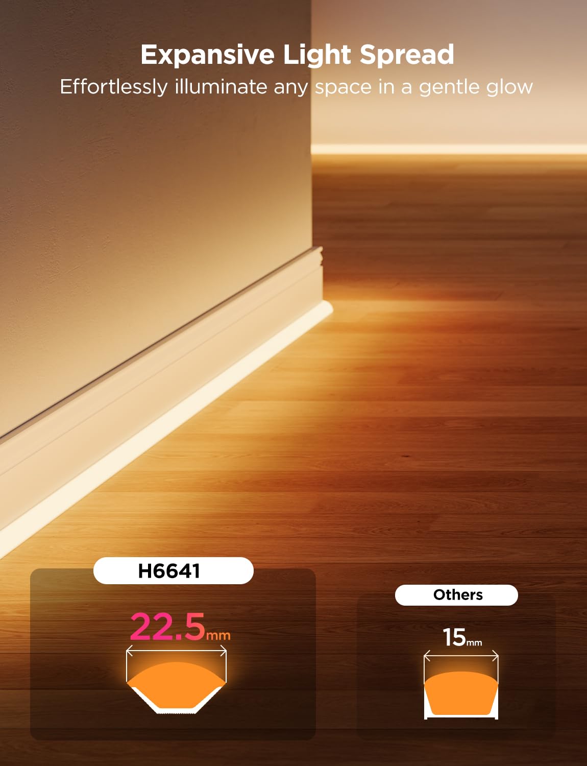 Govee Neon Rope Light for Wall Lining, LED Rope Lights Work with Matter, Google Assistant, Alexa, 16.4ft RGBIC Strip Lights with Smart App Control and Music Sync for Living Room, Bedroom, Wall Corners