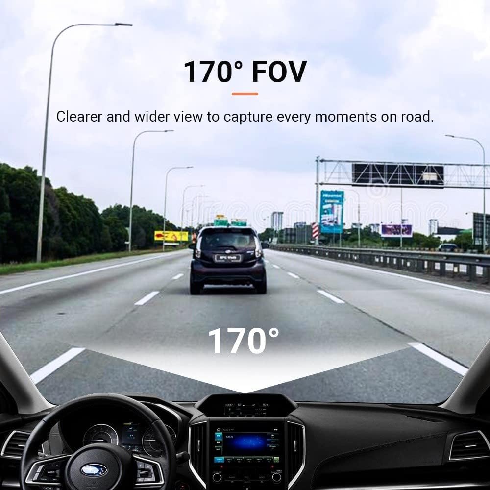 70mai Dash Cam M500, 1944P Resolution, GPS, Extended ADAS, Voice Control, 170 Degree Wide Angle, 64GB eMMC Storage, Driving Data Overlay, WiFi, App Control, Optional Monitoring