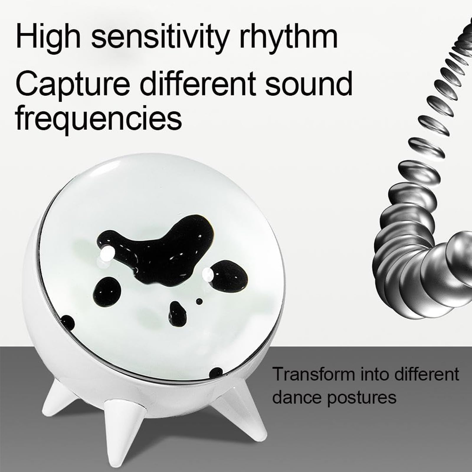 ZbOLi Magnetic Fluid Speaker, Dancing Ferrofluid Speaker, Funny Desk Magnetic Fluid Speaker, Speaker Music Companion with Music Rhythm, Desktop Decorations, Teenager Gifts black