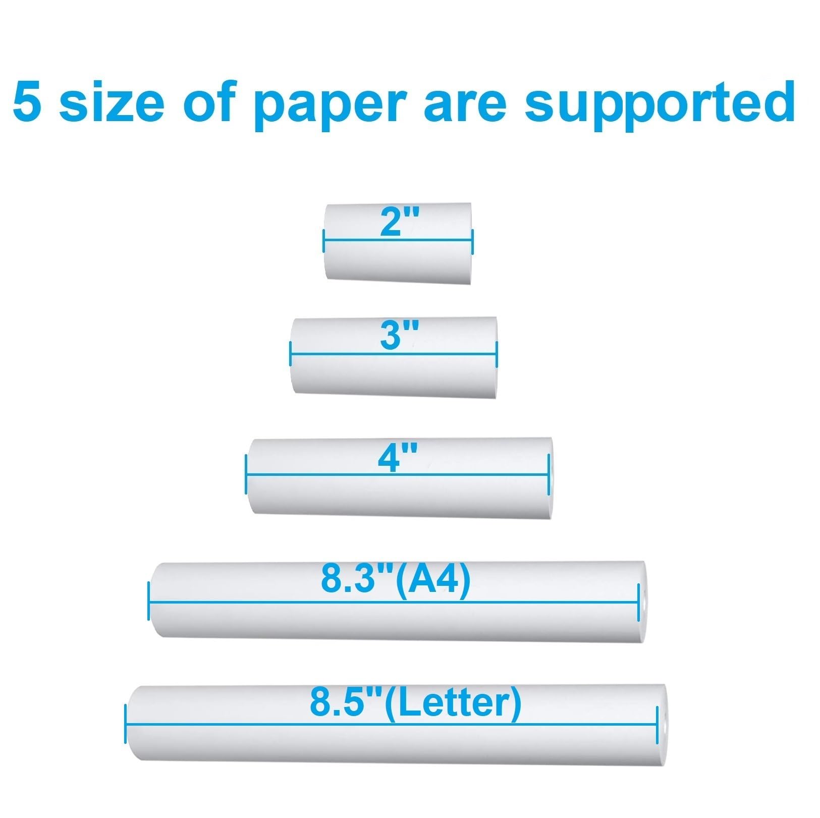 IOOIOO A40 Peripage- Portable Inkless Printer for Thermal Paper Letter/8.5 x 11 Inches, Legal, A4, 4, 7.62 or 5.08 Sticker Label, Windows, iOS, Android (Grey)