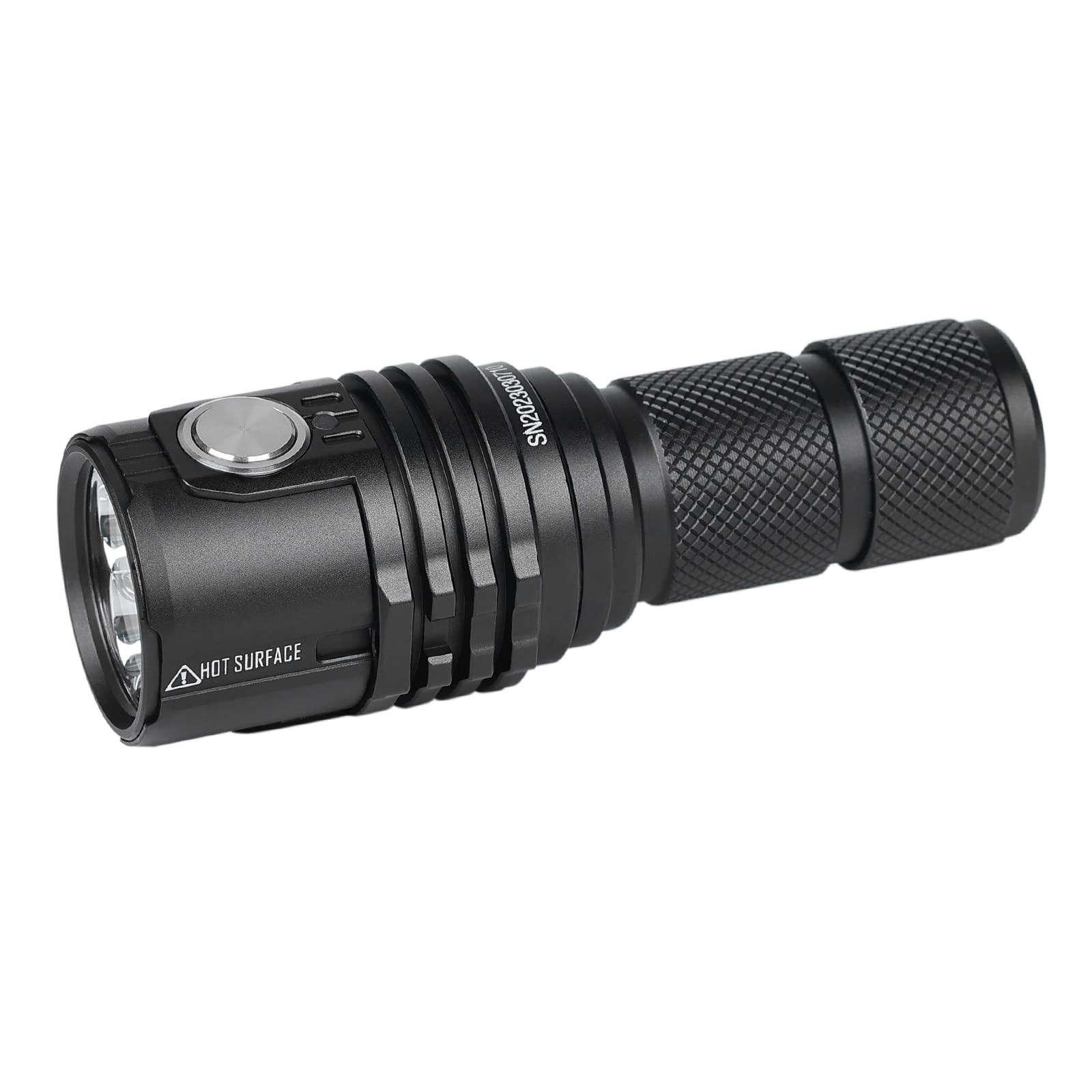ايمالينت مصباح يدوي اي دي سي 13000 لومن من MS03، مصباح تكتيكي صغير يستخدم 3 مصابيح LED كري XHP70.2، مصباح LED قابل لاعادة الشحن بمنفذ USB لاعمال الشرطة والطوارئ