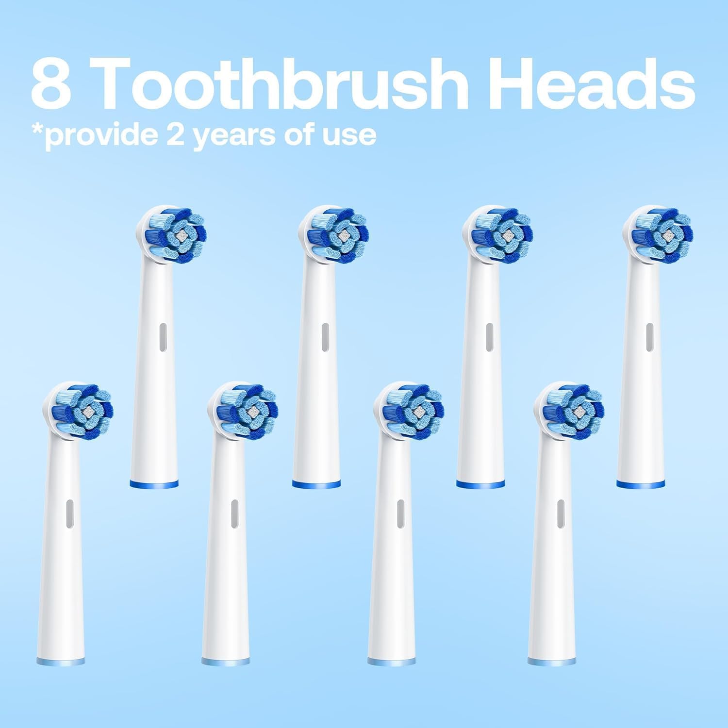 R2 Rotating Electric Toothbrush, 5 Modes (Clean, Sensitive, White, Tongue & Gum Care), 8 Replacement Heads, Cleans 4X More Plaque, 30-Days Battery Life, White | R2